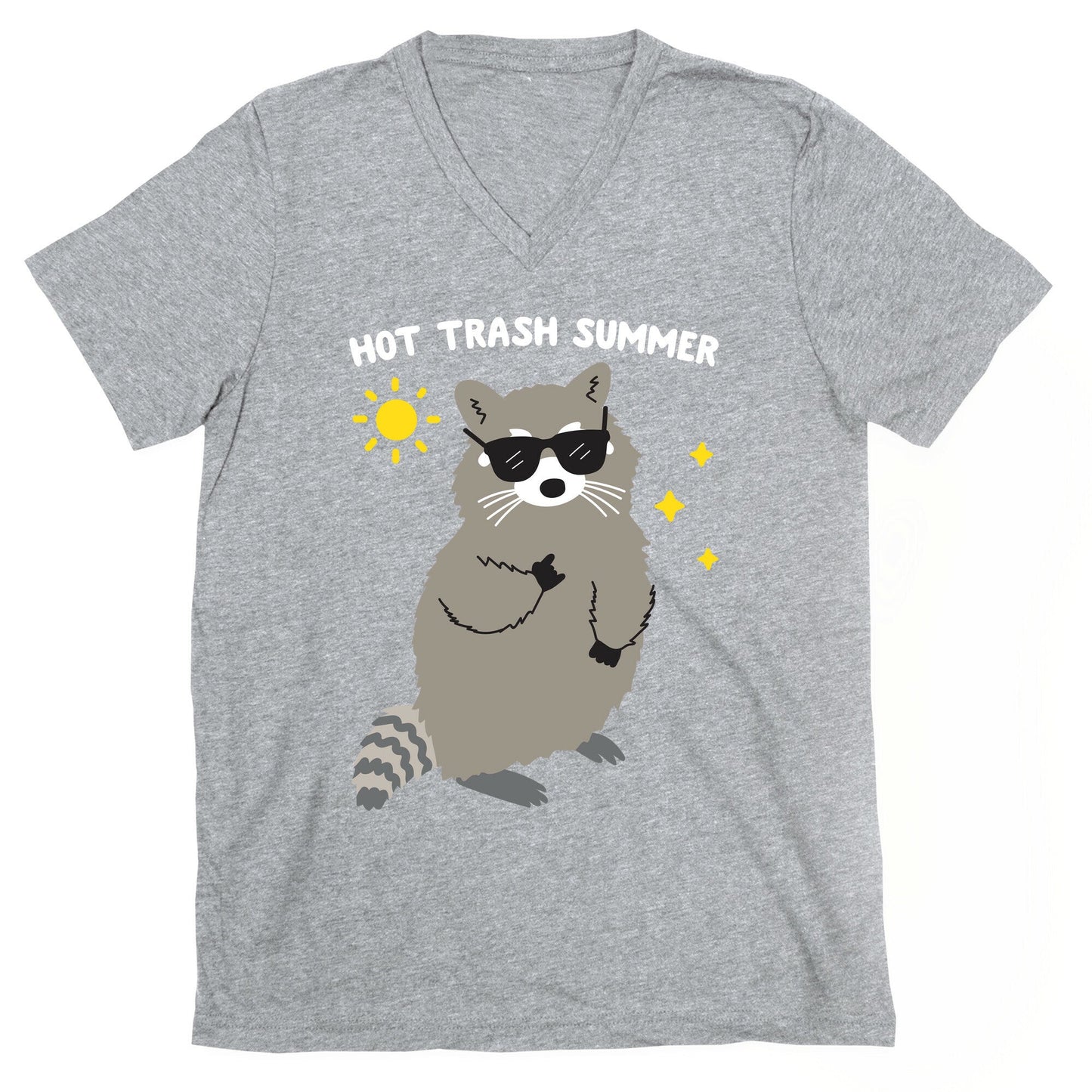 Hot Trash Summer Raccoon V-Neck - Adult & Kids T-Shirts, Sweatshirts & Hoodies apparel design preview 1
