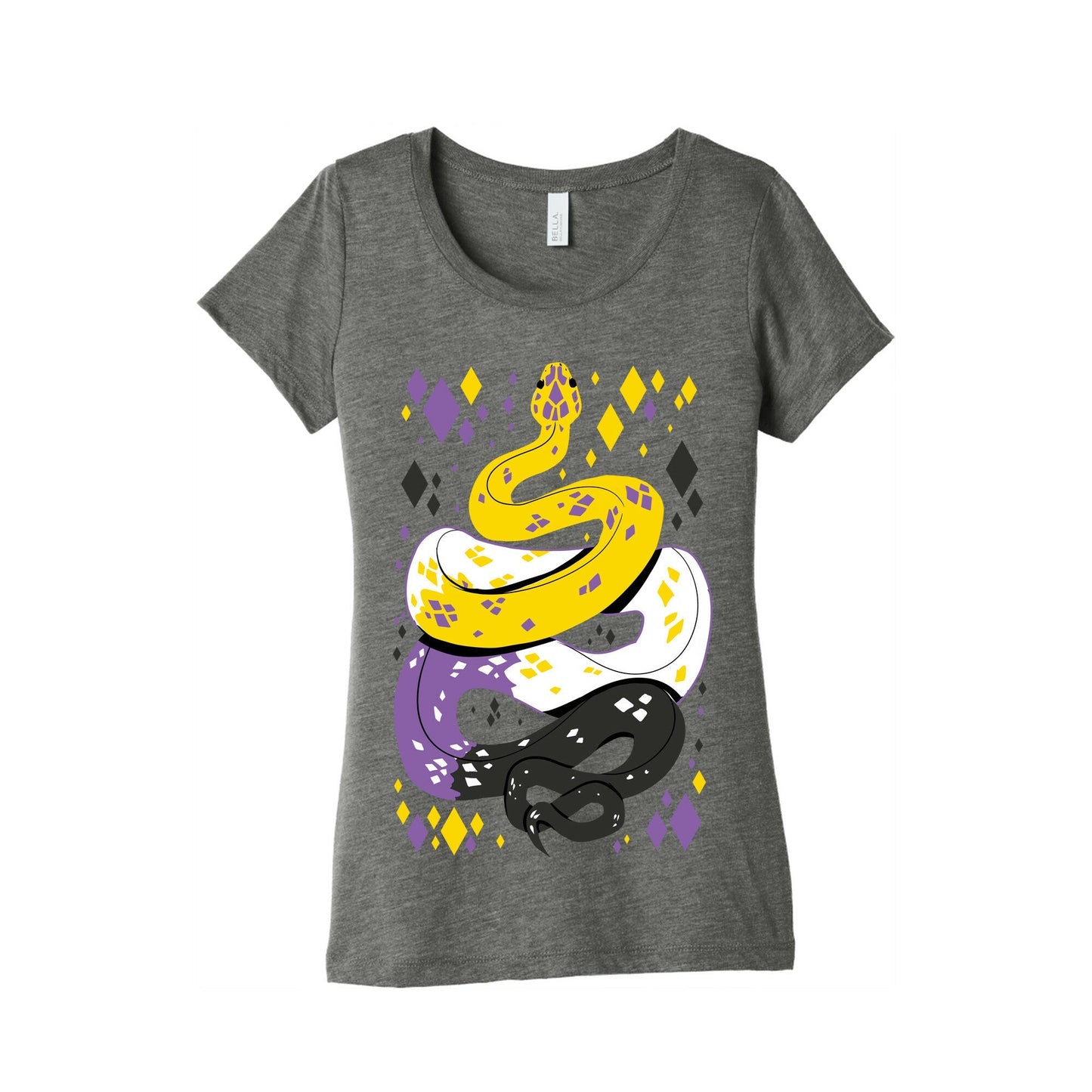 Pride Snakes: Non-binary Women's Triblend - Adult & Kids T-Shirts, Sweatshirts & Hoodies apparel design preview 1