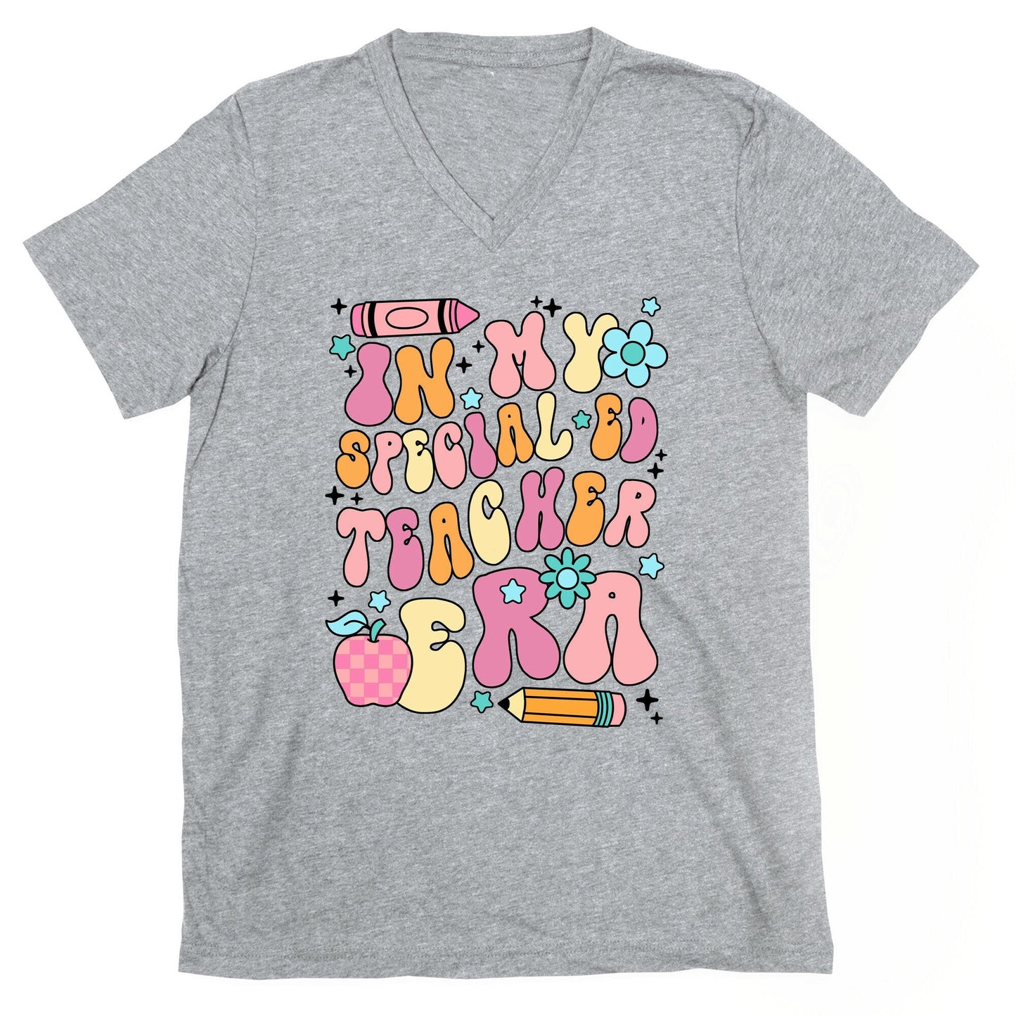In My Special Ed Teacher Era V-Neck - Adult & Kids T-Shirts, Sweatshirts & Hoodies apparel design preview 1