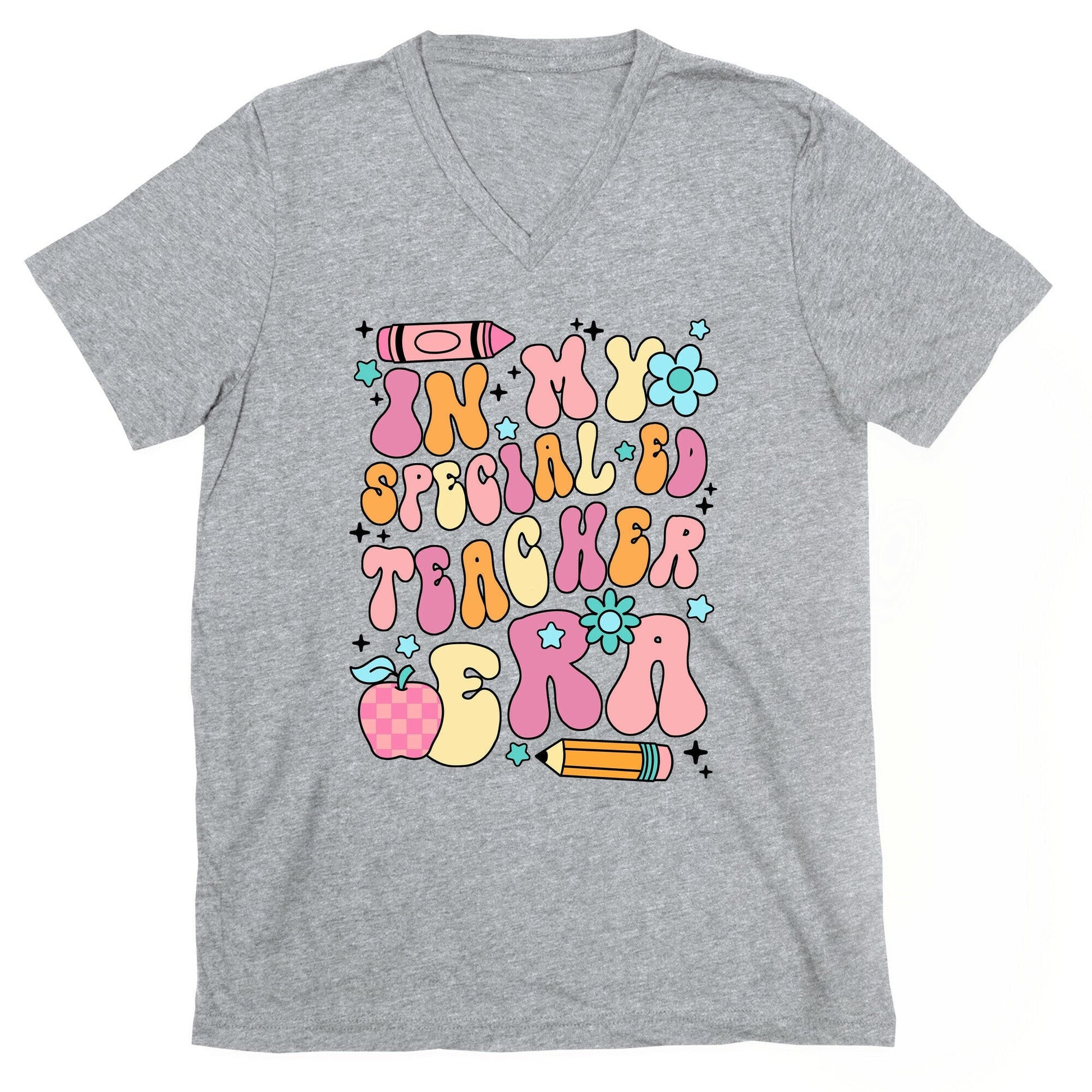 In My Special Ed Teacher Era V-Neck - Adult & Kids T-Shirts, Sweatshirts & Hoodies apparel design preview 1