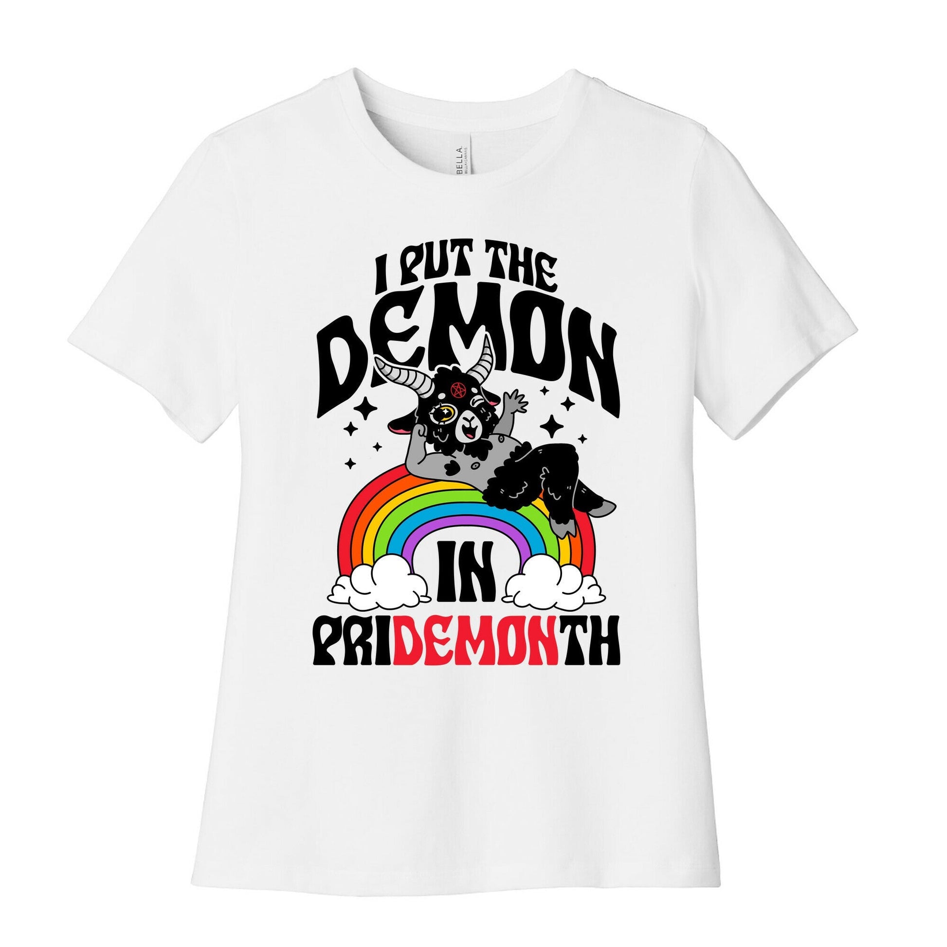 Baphomet I Put The Demon In Pride Month Womens Cotton - Adult & Kids T-Shirts, Sweatshirts & Hoodies apparel design preview 1