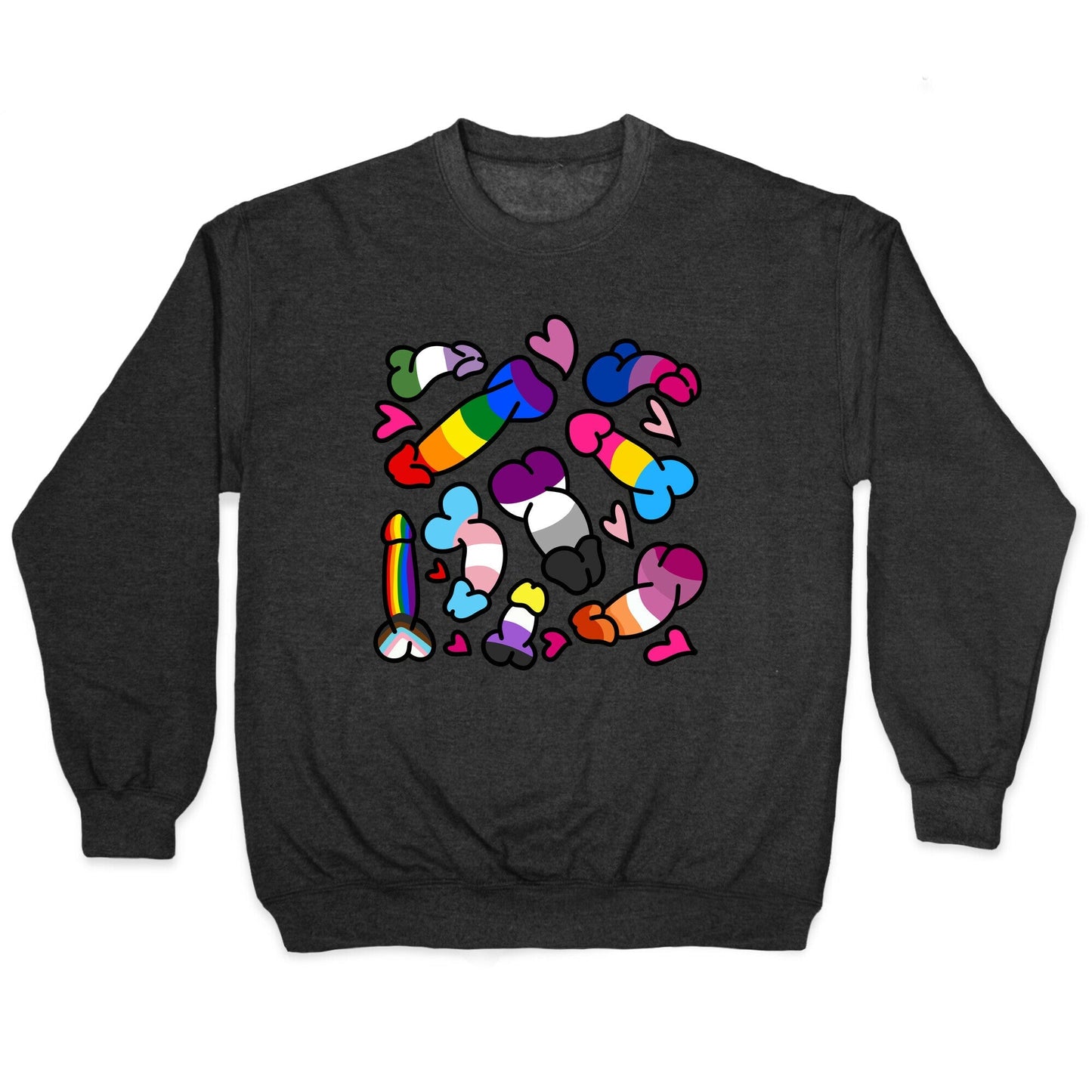 Pride Penis Pattern Crewneck - Adult & Kids T-Shirts, Sweatshirts & Hoodies apparel design preview 1