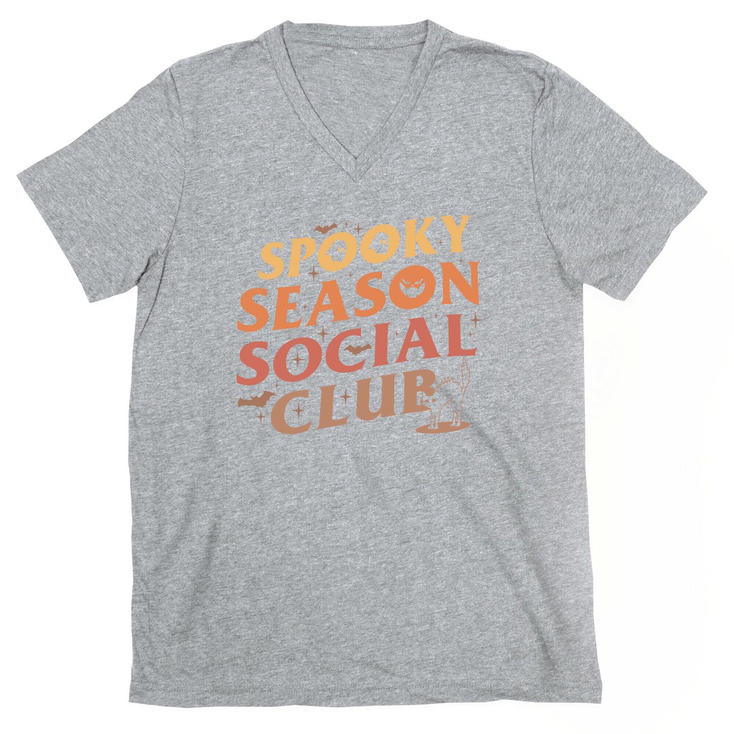 Spooky Season Social Club V-Neck - Adult & Kids T-Shirts, Sweatshirts & Hoodies apparel design preview 1