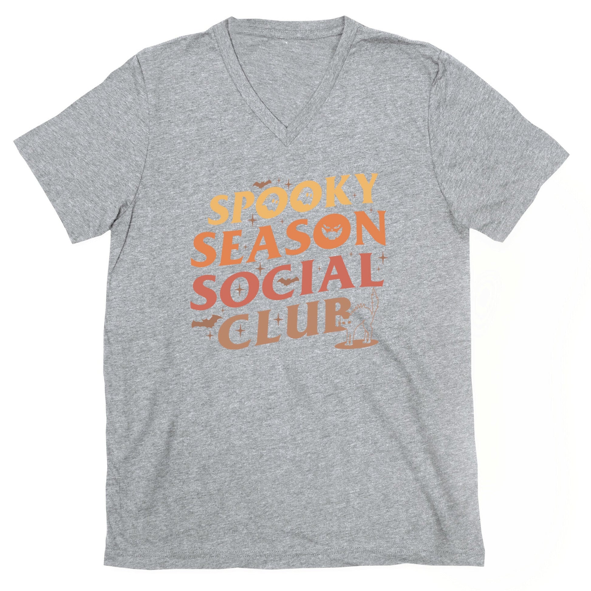 Spooky Season Social Club V-Neck - Adult & Kids T-Shirts, Sweatshirts & Hoodies apparel design preview 1