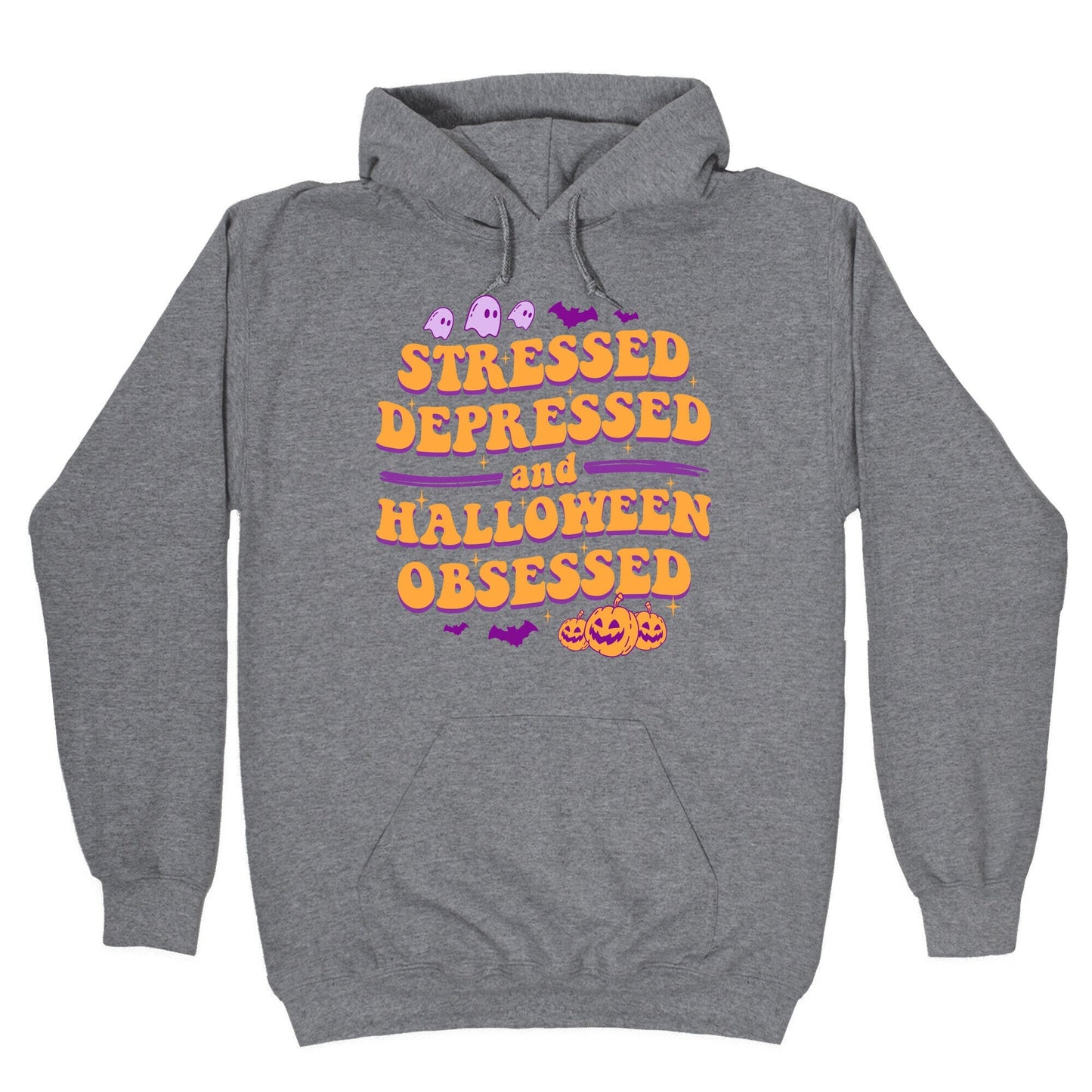 Stressed Depressed Halloween Obsessed - Adult & Kids T-Shirts, Sweatshirts & Hoodies apparel design preview 1