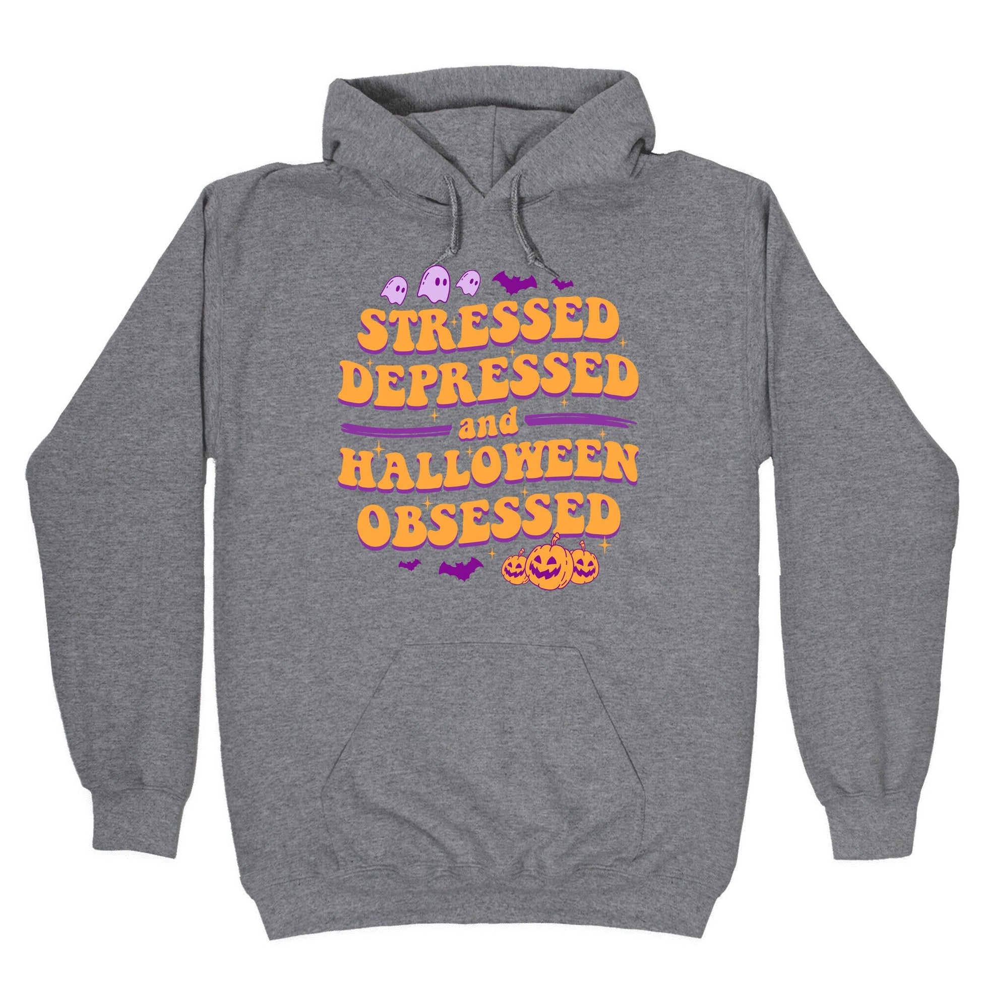 Stressed Depressed Halloween Obsessed - Adult & Kids T-Shirts, Sweatshirts & Hoodies apparel design preview 1