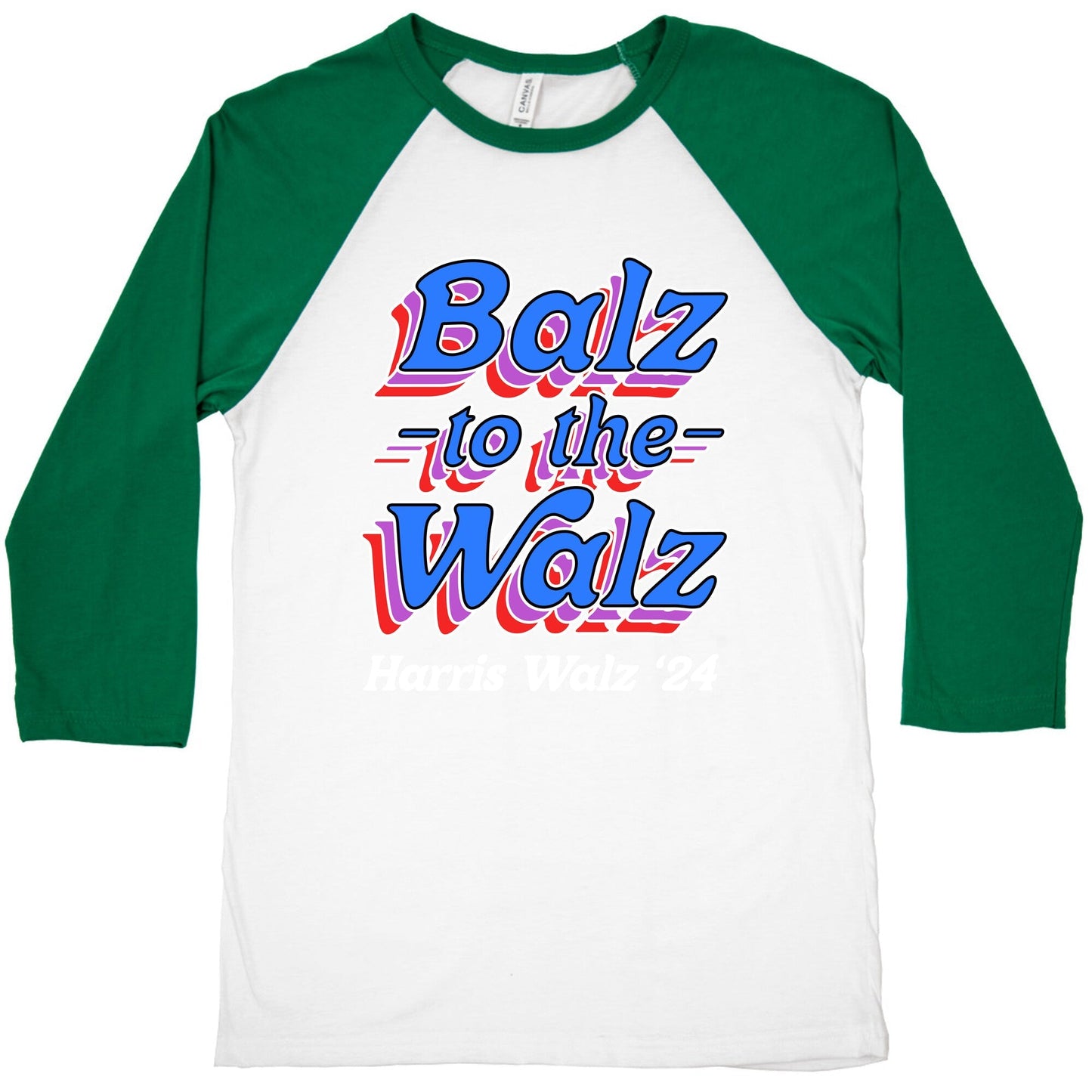 Balz to the Walz \(Harris 2024\) Baseball - Adult & Kids T-Shirts, Sweatshirts & Hoodies apparel design preview 1
