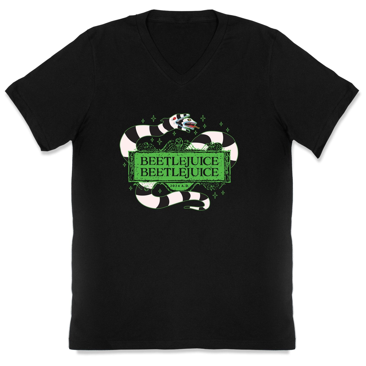 Beetlejuice 2024 AD V-Neck - Adult & Kids T-Shirts, Sweatshirts & Hoodies apparel design preview 1