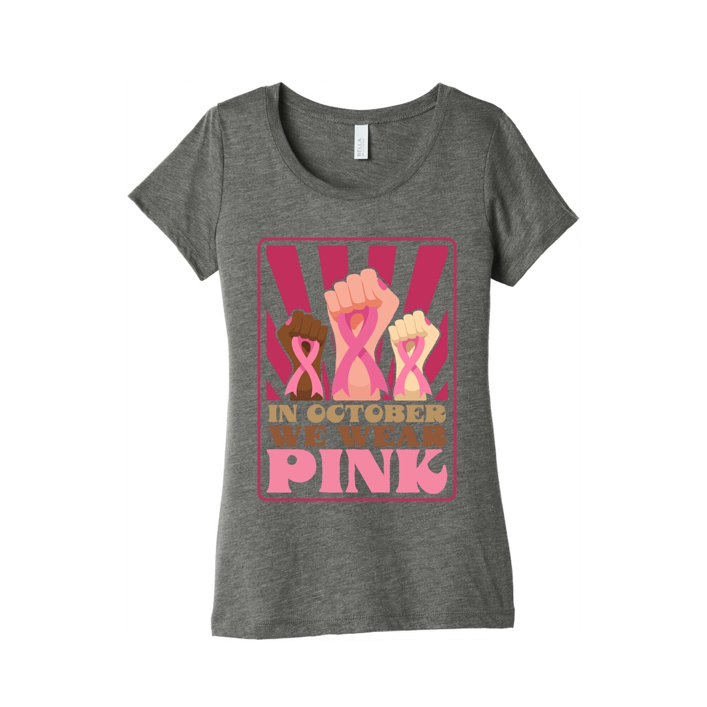 In October We Wear Pink Womens Triblend - Adult & Kids T-Shirts, Sweatshirts & Hoodies apparel design preview 1