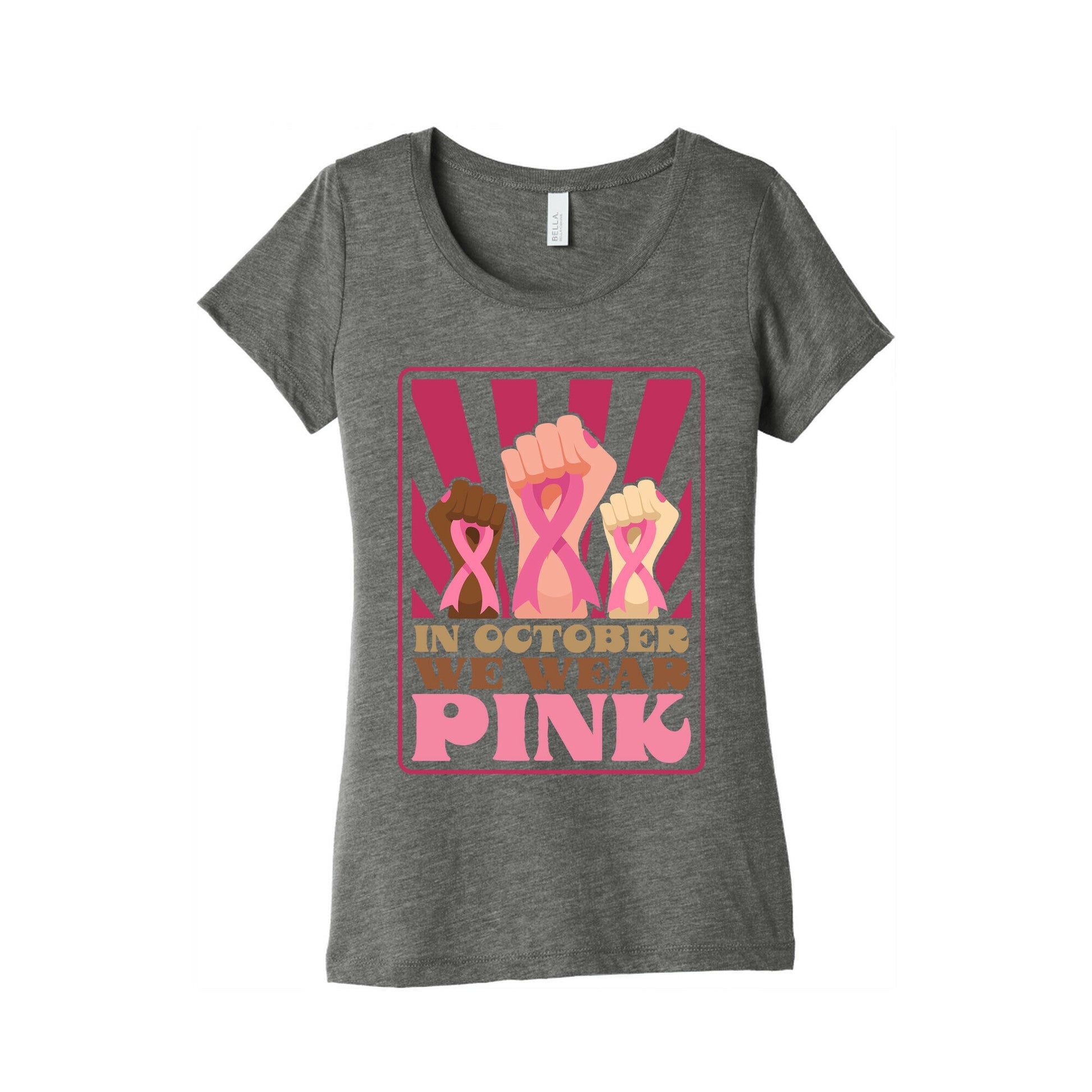 In October We Wear Pink Womens Triblend - Adult & Kids T-Shirts, Sweatshirts & Hoodies apparel design preview 1