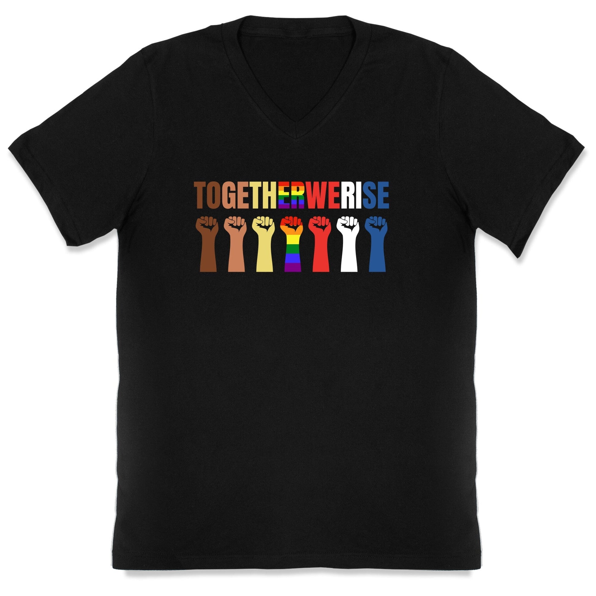 Together We Rise V-Neck - Adult & Kids T-Shirts, Sweatshirts & Hoodies apparel design preview 1