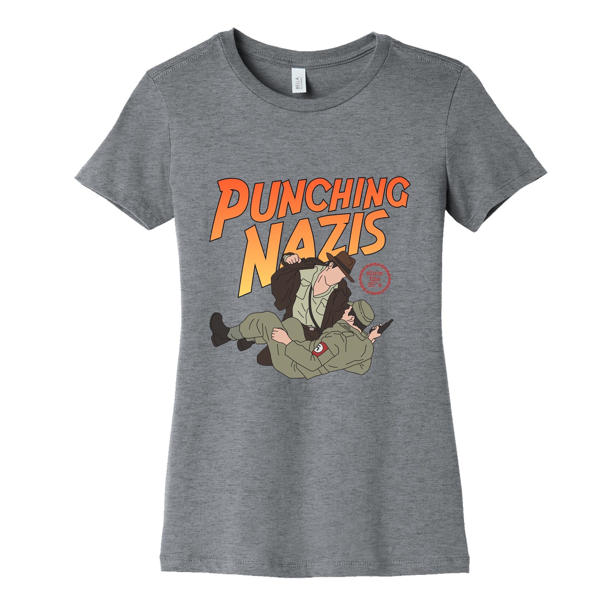 Punching Nazis Since 36 Womens Cotton - Adult & Kids T-Shirts, Sweatshirts & Hoodies apparel design preview 1