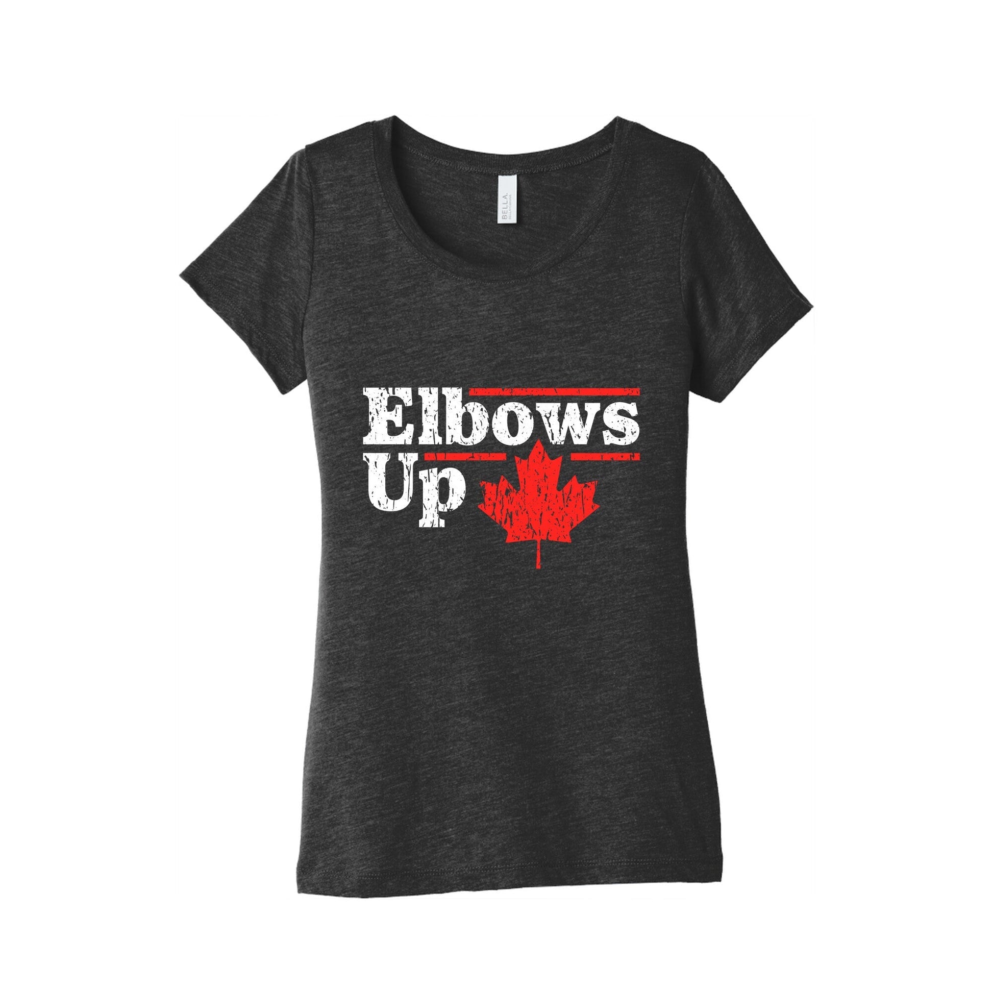 Elbows Up Canada Leaf Womens Triblend - Adult & Kids T-Shirts, Sweatshirts & Hoodies apparel design preview 1