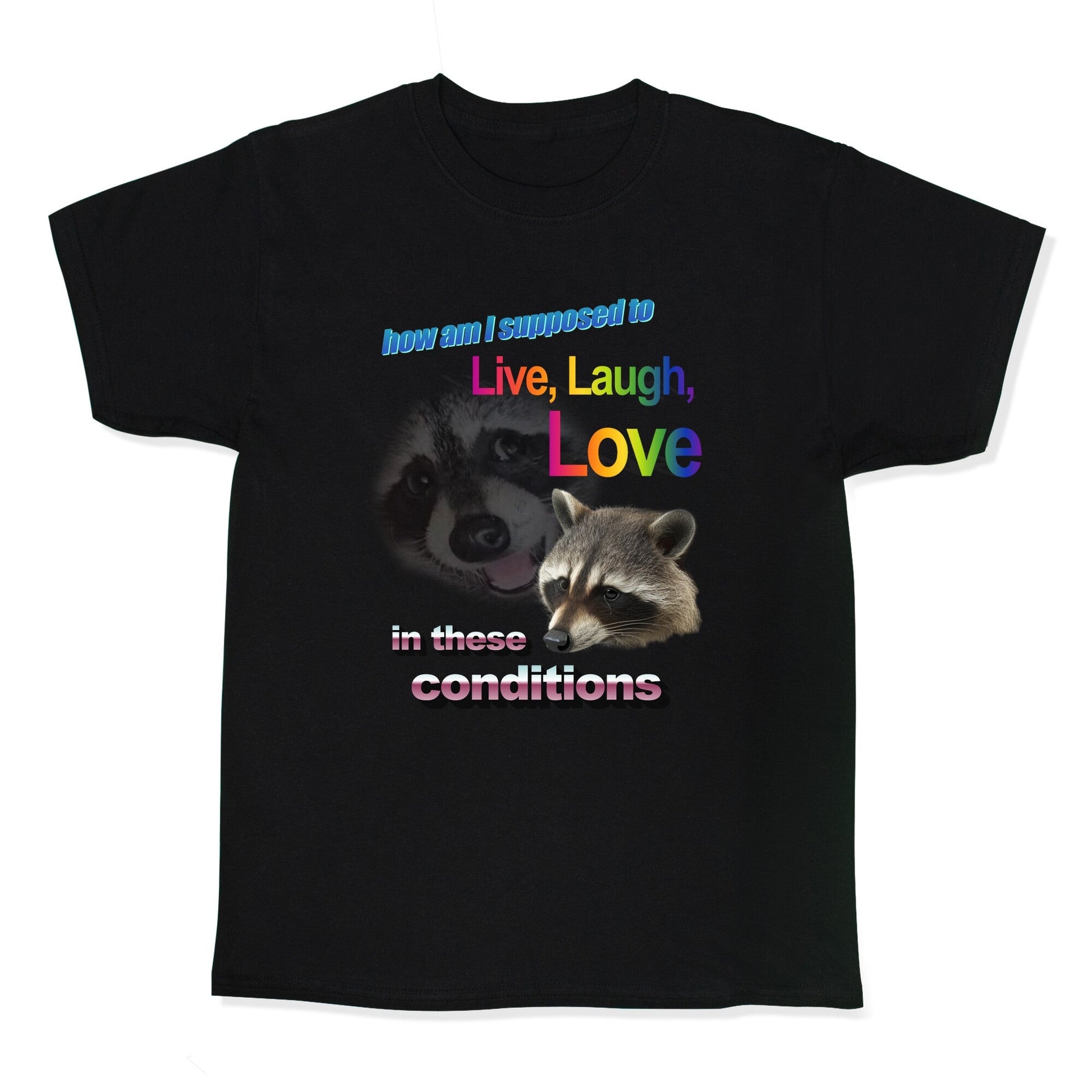 Live Laugh Love Raccoon - Adult & Kids T-Shirts, Sweatshirts & Hoodies apparel design preview 1