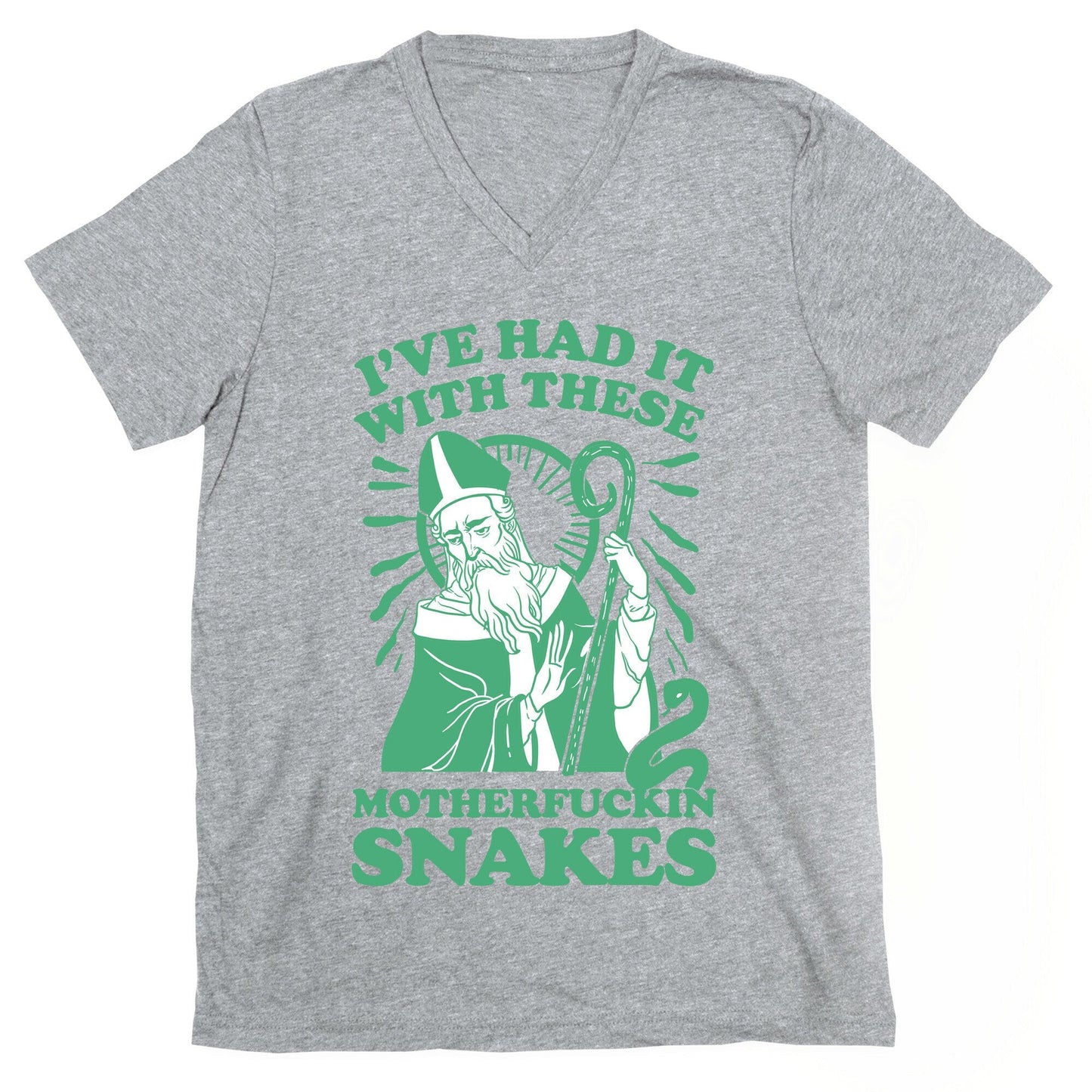 I've Had It With These Motherfuckin Snakes V-Neck - Adult & Kids T-Shirts, Sweatshirts & Hoodies apparel design preview 1