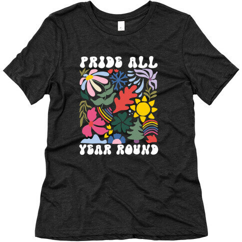 Pride All Year Round Abstract Florals Womens Triblend - Adult & Kids T-Shirts, Sweatshirts & Hoodies apparel design preview 1