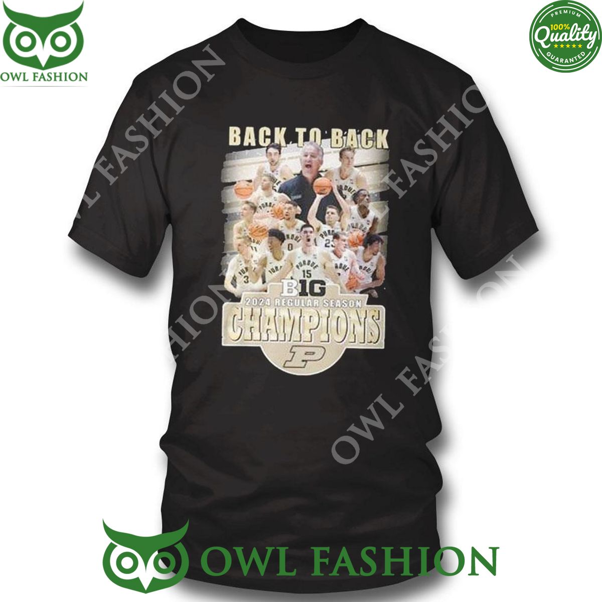 Purdue Big 10 2024 Regular Season Champions Back To - Adult & Kids T-Shirts, Sweatshirts & Hoodies apparel design preview 1