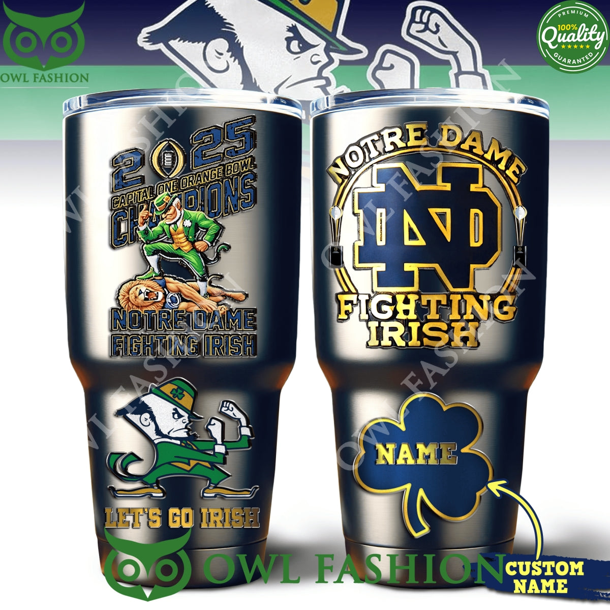 Custom Name Notre Dame Fighting Irish Let's Go - Adult & Kids T-Shirts, Sweatshirts & Hoodies apparel design preview 1