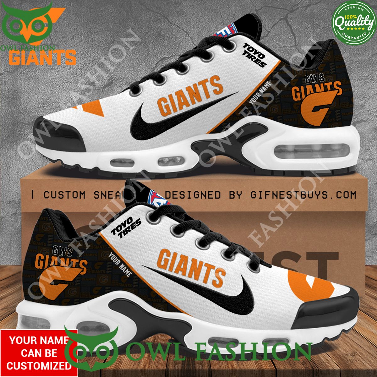 Customized Greater Western Sydney Giants Air Max - Adult & Kids T-Shirts, Sweatshirts & Hoodies apparel design preview 1