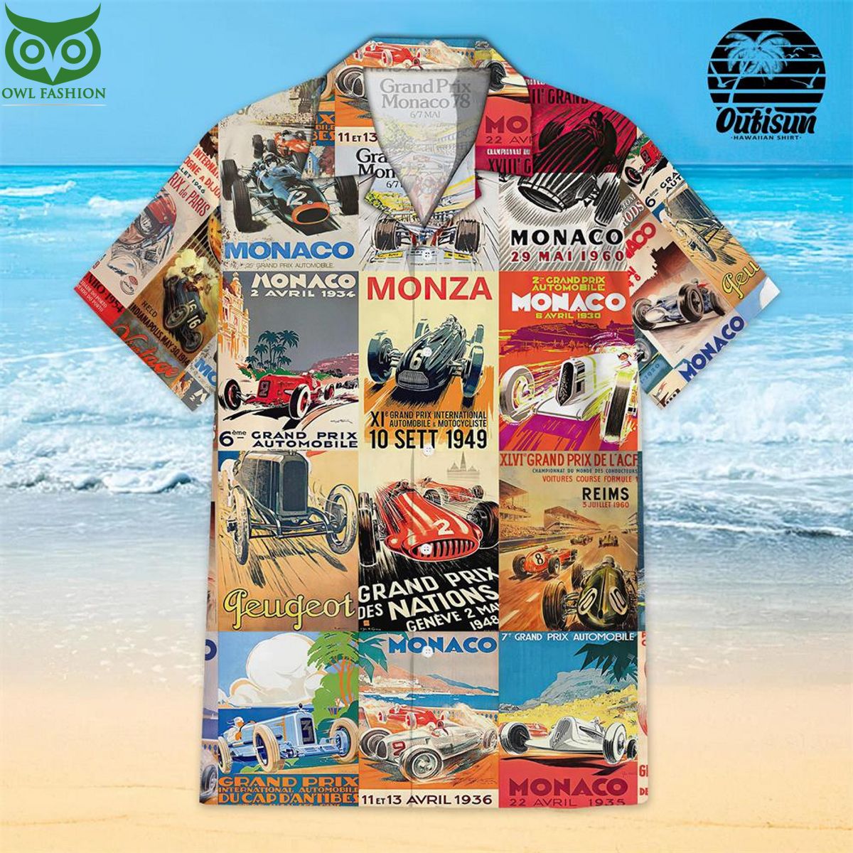 Racing Collage Summer Hawaiian - Adult & Kids T-Shirts, Sweatshirts & Hoodies apparel design preview 1
