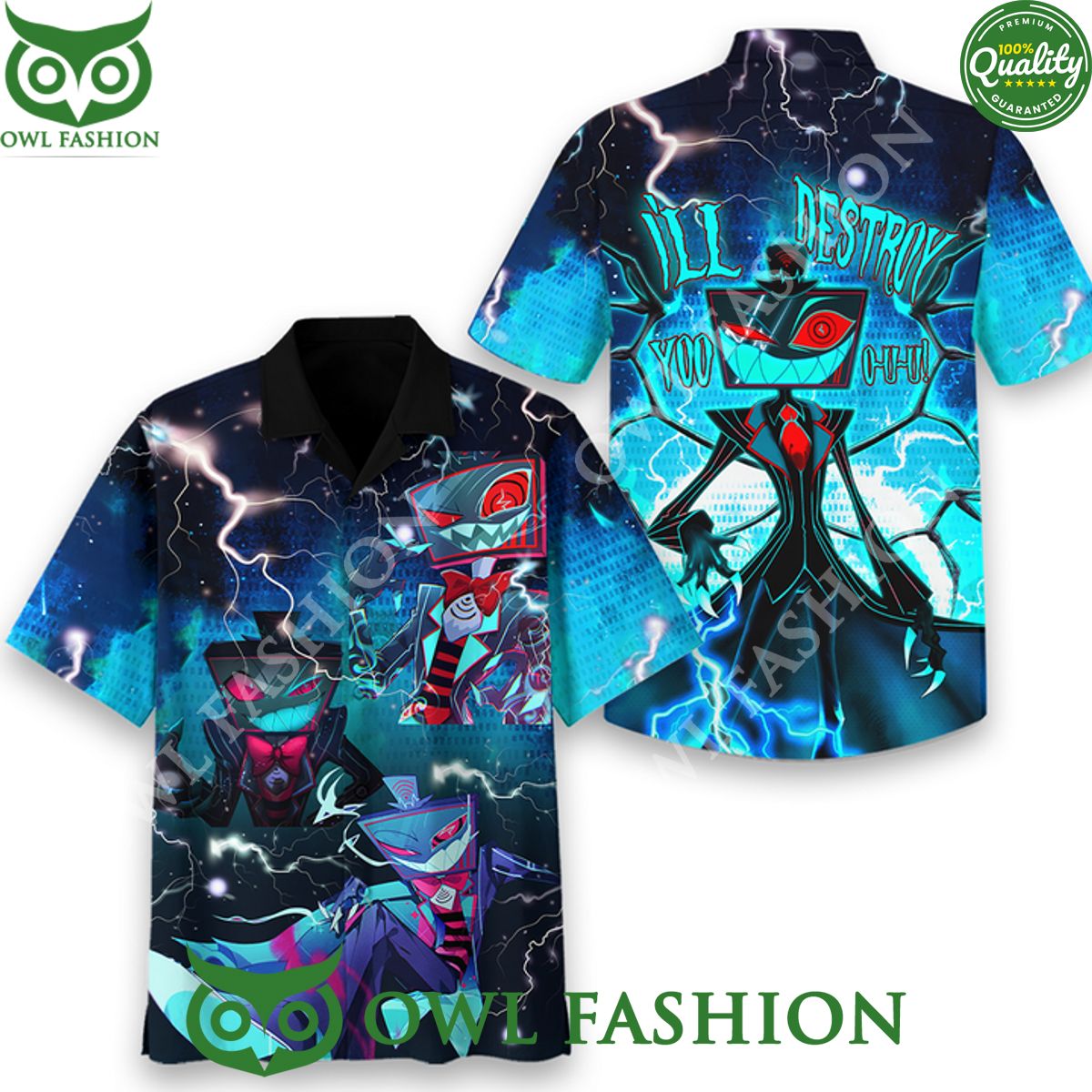 Radio Killed the Video Star I will destroy you Hazbin - Adult & Kids T-Shirts, Sweatshirts & Hoodies apparel design preview 1