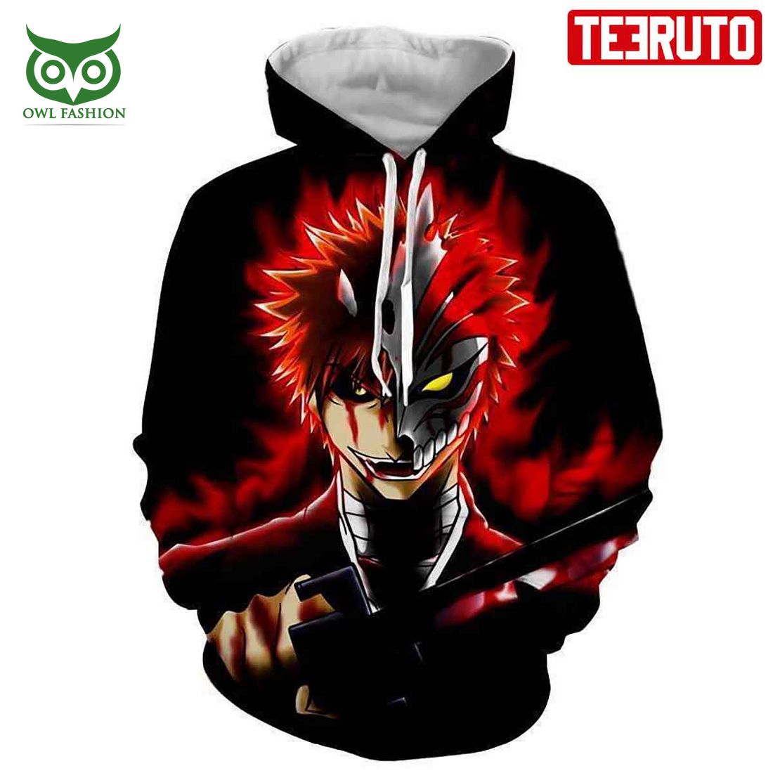 Rage Graphic Ichigo And Hollow Mask Bleach Anime HD - Adult & Kids T-Shirts, Sweatshirts & Hoodies apparel design preview 1