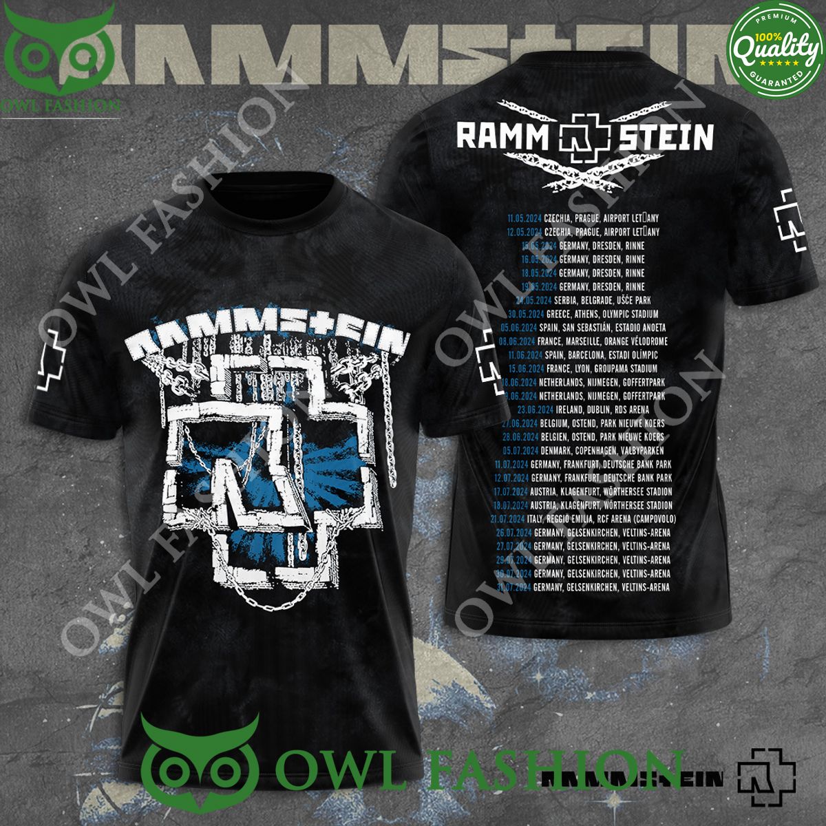 Rammstein Rock Metal World Tour 3D - Adult & Kids T-Shirts, Sweatshirts & Hoodies apparel design preview 1