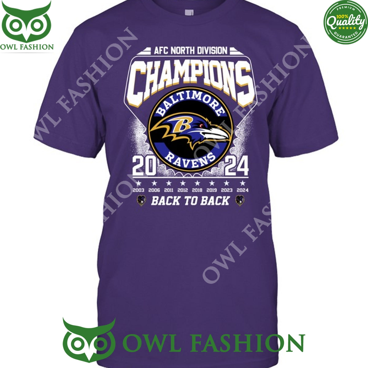 Ravens B2B AFC North Champs Back To 8th - Adult & Kids T-Shirts, Sweatshirts & Hoodies apparel design preview 1