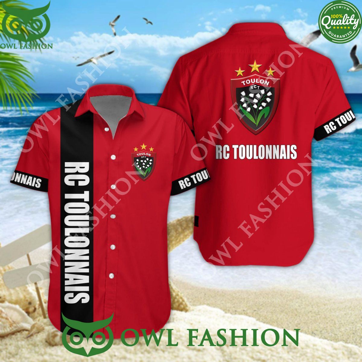 RC Toulonnais Rugby France Champion Top 14 Hawaiian - Adult & Kids T-Shirts, Sweatshirts & Hoodies apparel design preview 1