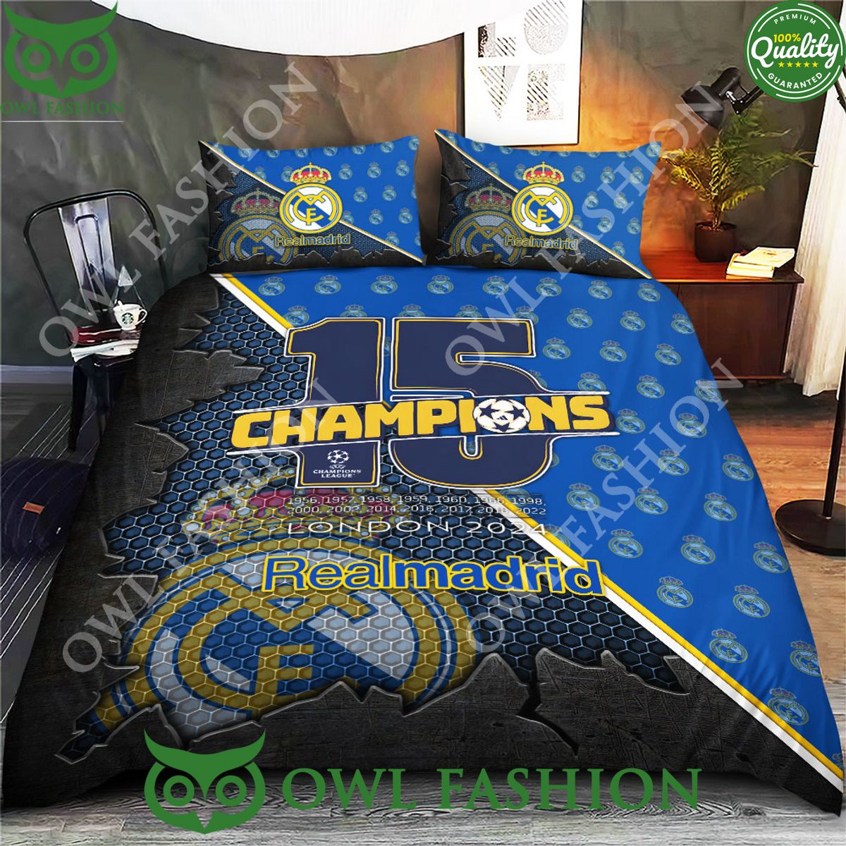 Real Madrid 15 Champions League London 2024 Limited - Adult & Kids T-Shirts, Sweatshirts & Hoodies apparel design preview 1