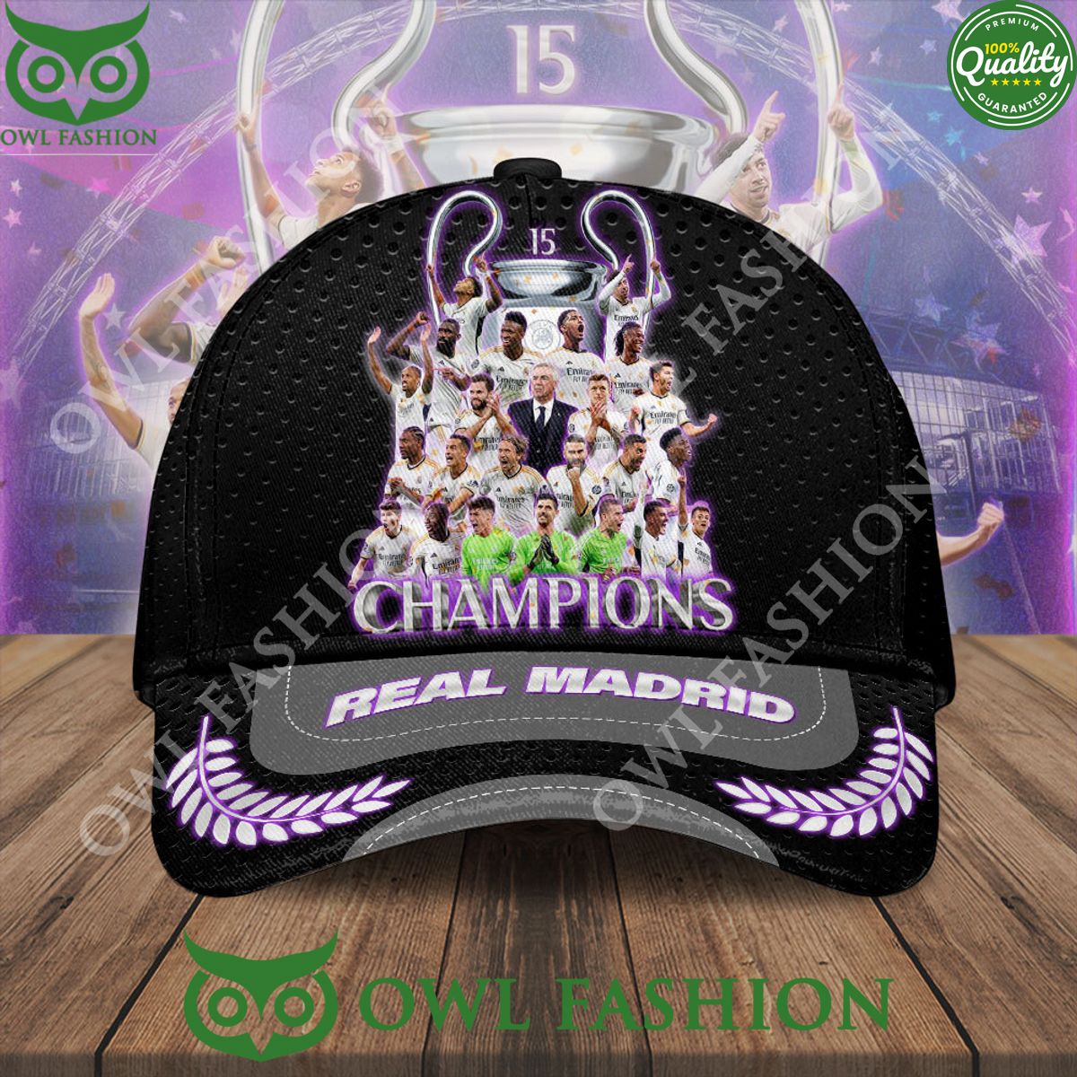 Real Madrid 15 Champions Spanish Football Team - Adult & Kids T-Shirts, Sweatshirts & Hoodies apparel design preview 1