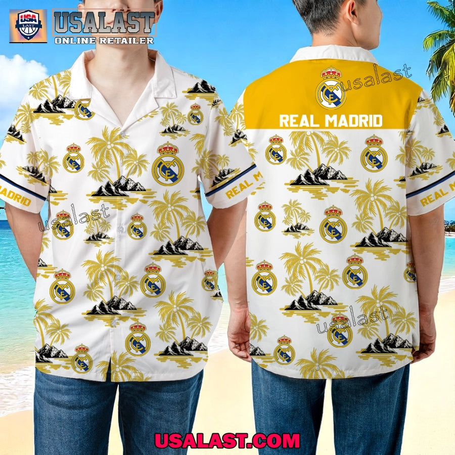 Real Madrid FC Summer Hawaiian Outfit 2025 - Adult & Kids T-Shirts, Sweatshirts & Hoodies apparel design preview 1