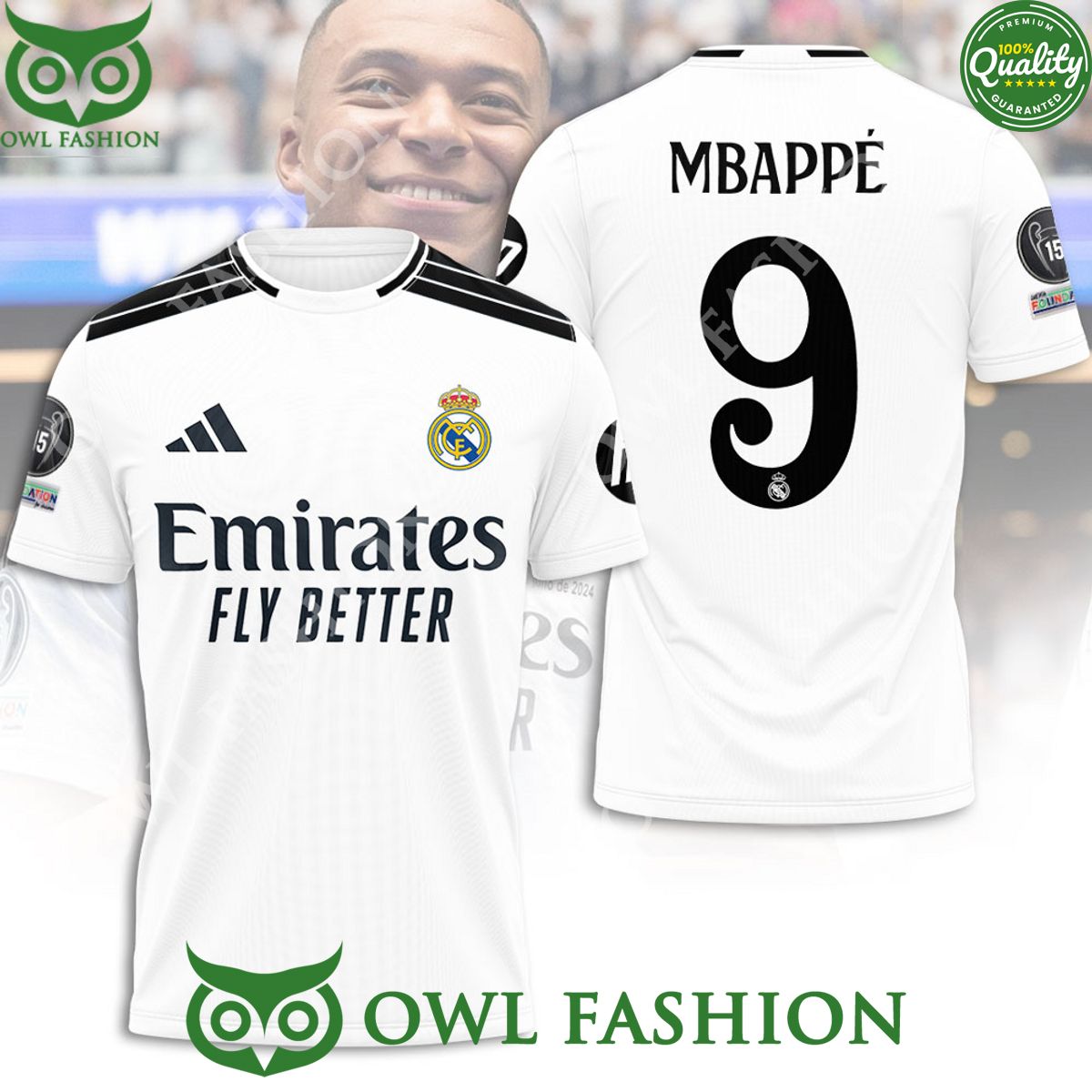 Real Madrid x Kylian Mbappé Limited 3D - Adult & Kids T-Shirts, Sweatshirts & Hoodies apparel design preview 1