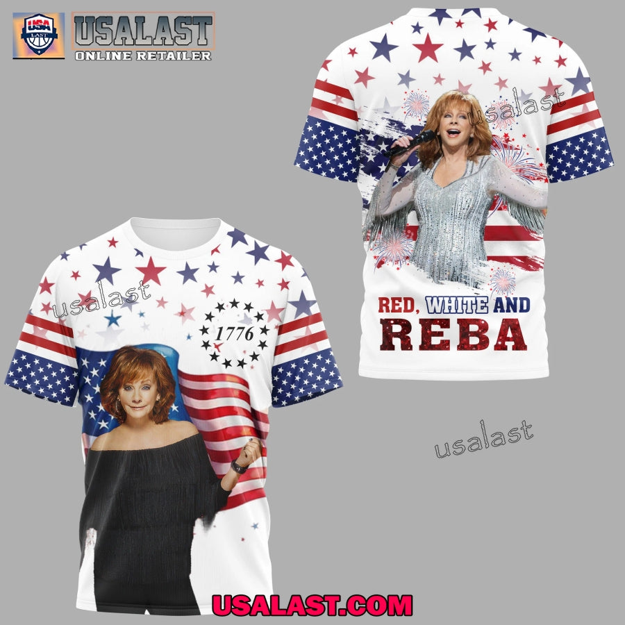 Reba McEntire 2025 Happy Independence Day 3D - Adult & Kids T-Shirts, Sweatshirts & Hoodies apparel design preview 1