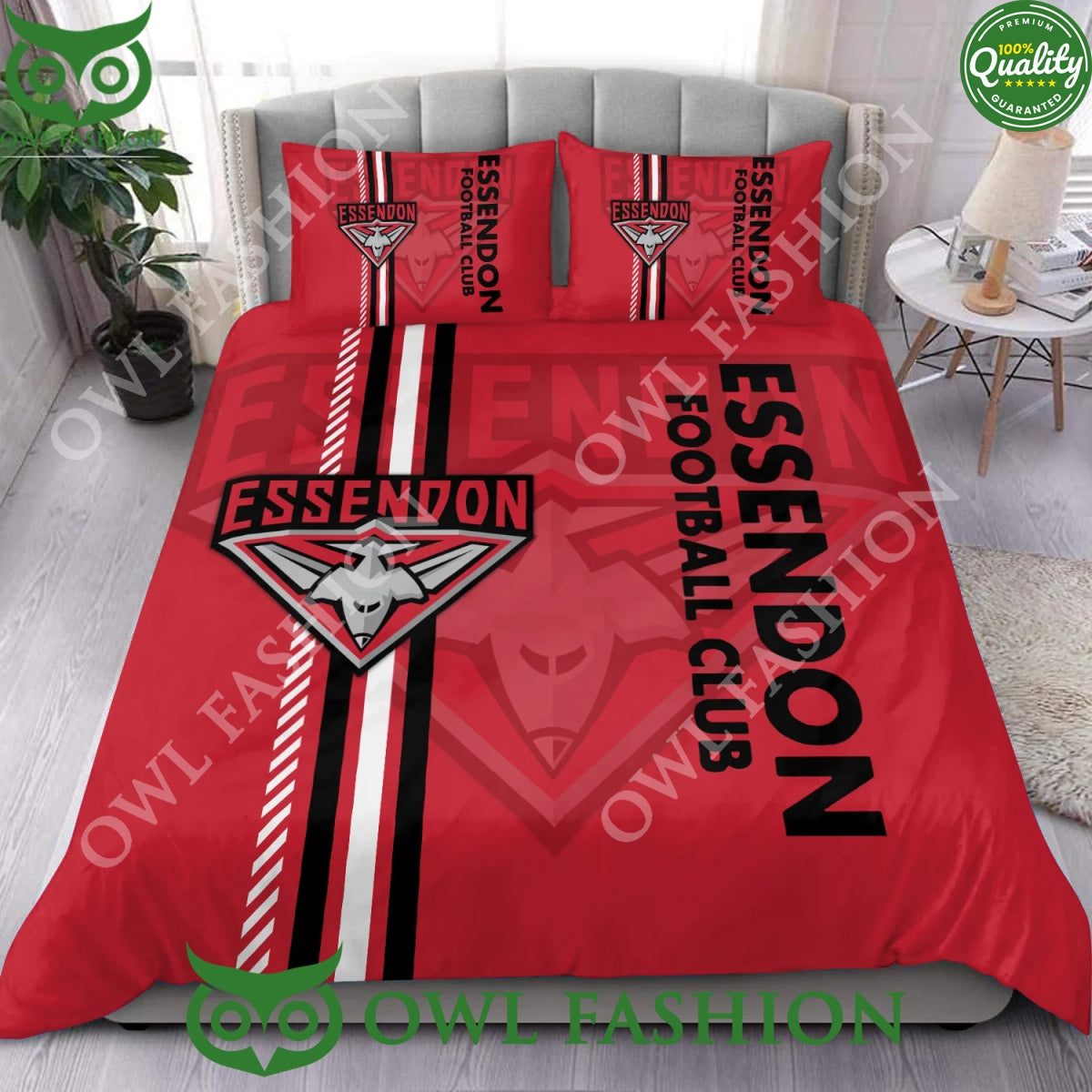 Red Essendon Football Club AFL Bedding set - Adult & Kids T-Shirts, Sweatshirts & Hoodies apparel design preview 1