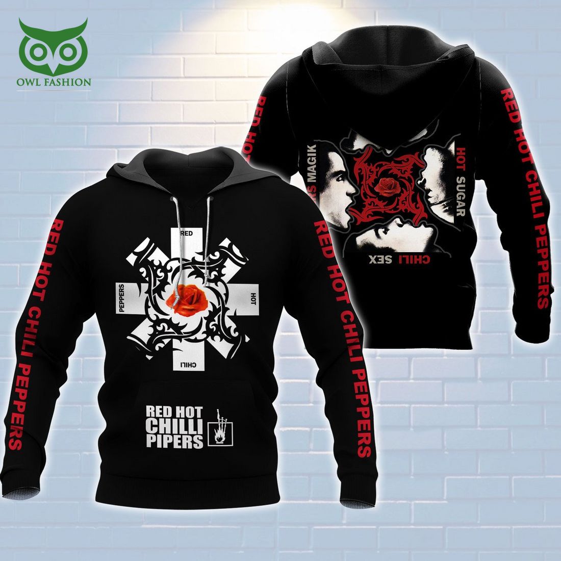 RED HOT CHILI PEPPERS Logo Black 3D - Adult & Kids T-Shirts, Sweatshirts & Hoodies apparel design preview 1