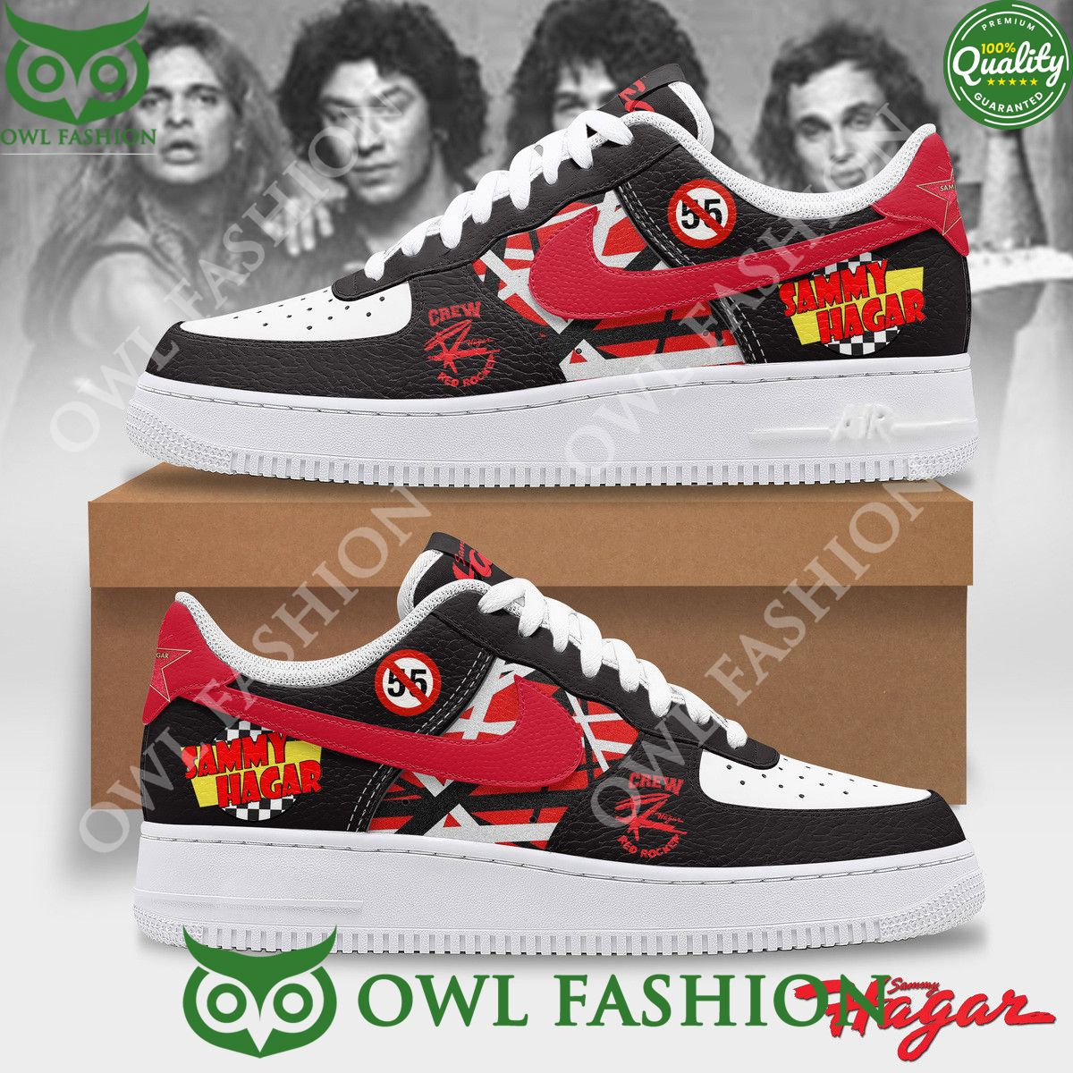 Red Rocker Sammy Hagar Air Force 1 Shoes - Adult & Kids T-Shirts, Sweatshirts & Hoodies apparel design preview 1