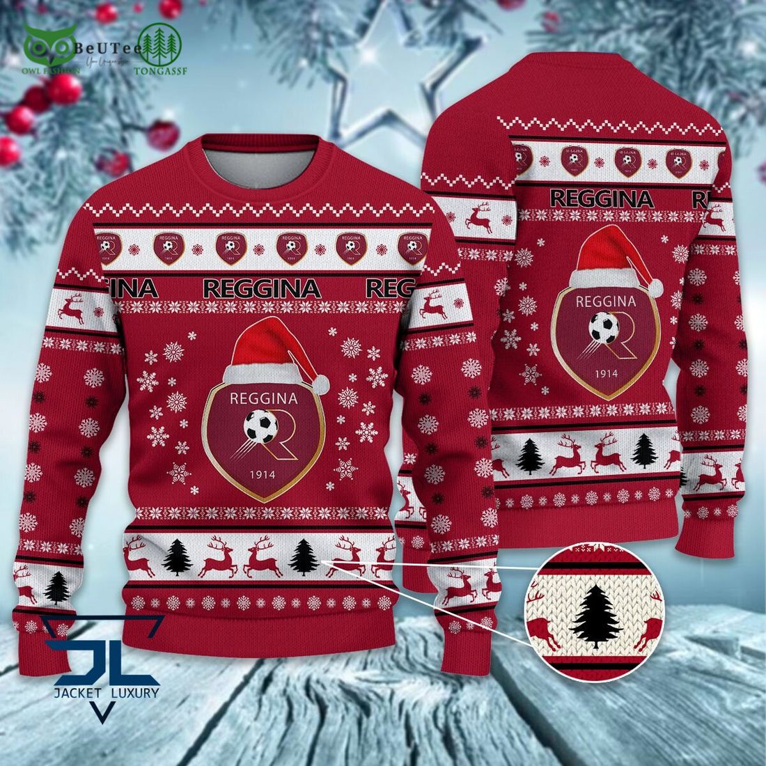 Reggina Calcio Football Lega Serie A Ugly Sweater - Adult & Kids T-Shirts, Sweatshirts & Hoodies apparel design preview 1