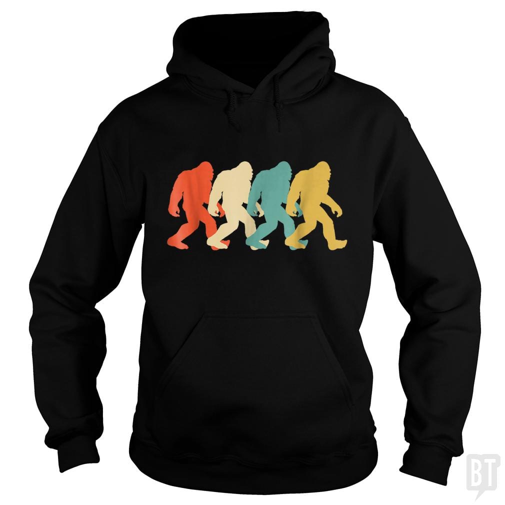 Bigfoot Silhouette Retro - Adult & Kids T-Shirts, Sweatshirts & Hoodies apparel design preview 1