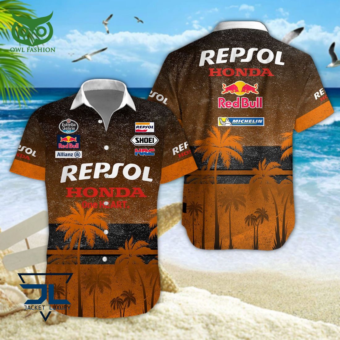 Repsol Honda team Grand Prix Motogp Racing Hawaiian - Adult & Kids T-Shirts, Sweatshirts & Hoodies apparel design preview 1