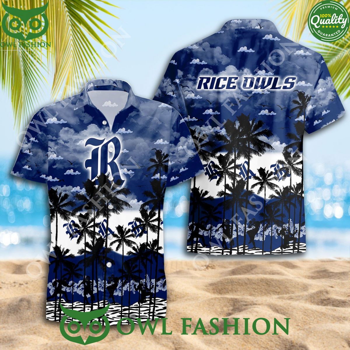 Rice Owls Hawaiian Trending Summer fan designed - Adult & Kids T-Shirts, Sweatshirts & Hoodies apparel design preview 1
