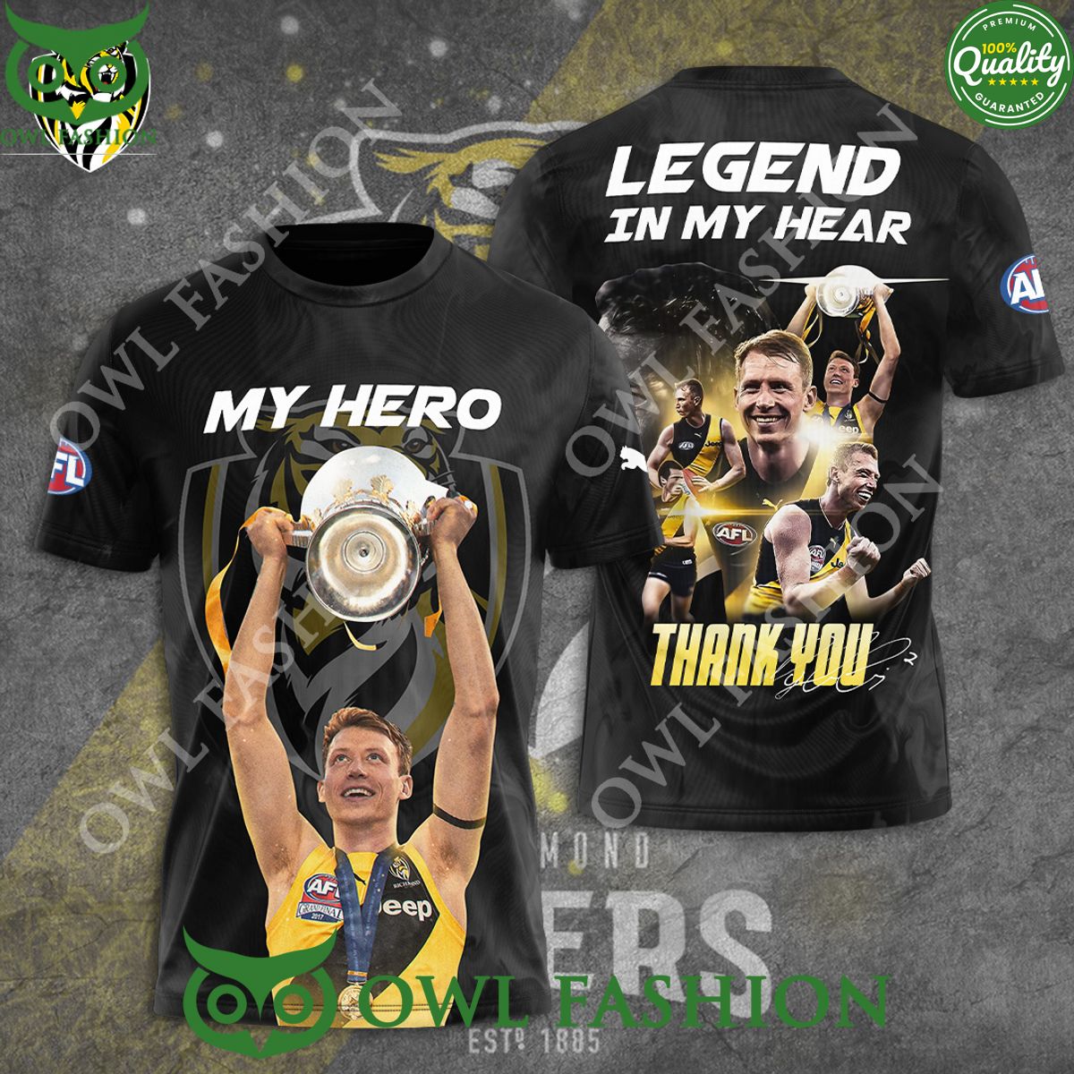 Richmond FC Dylan Grimes Hero Legend in my hear 3D - Adult & Kids T-Shirts, Sweatshirts & Hoodies apparel design preview 1