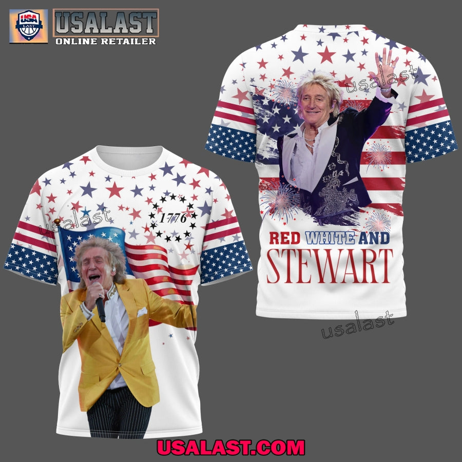 Rod Steward Happy 4th Of July 3D - Adult & Kids T-Shirts, Sweatshirts & Hoodies apparel design preview 1