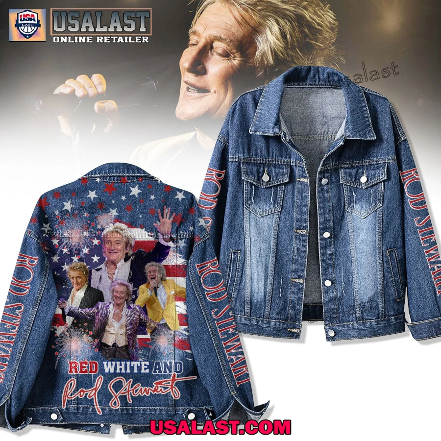 Rod Stewart 4th Of July Denim Jacket - Adult & Kids T-Shirts, Sweatshirts & Hoodies apparel design preview 1