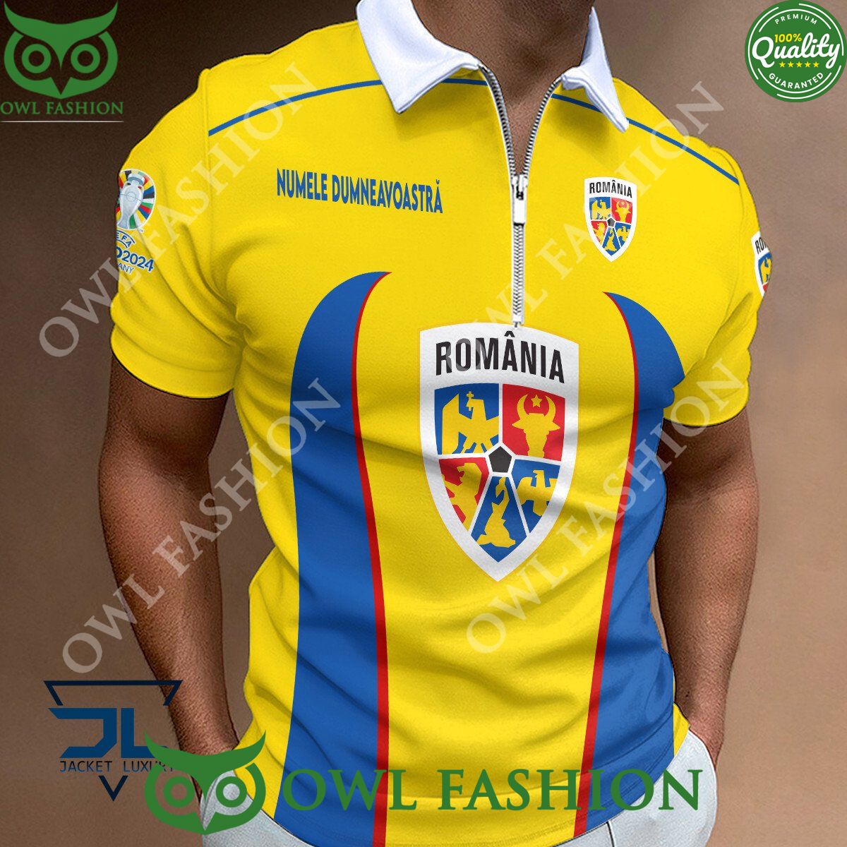 Romania national football team zipper polo - Adult & Kids T-Shirts, Sweatshirts & Hoodies apparel design preview 1