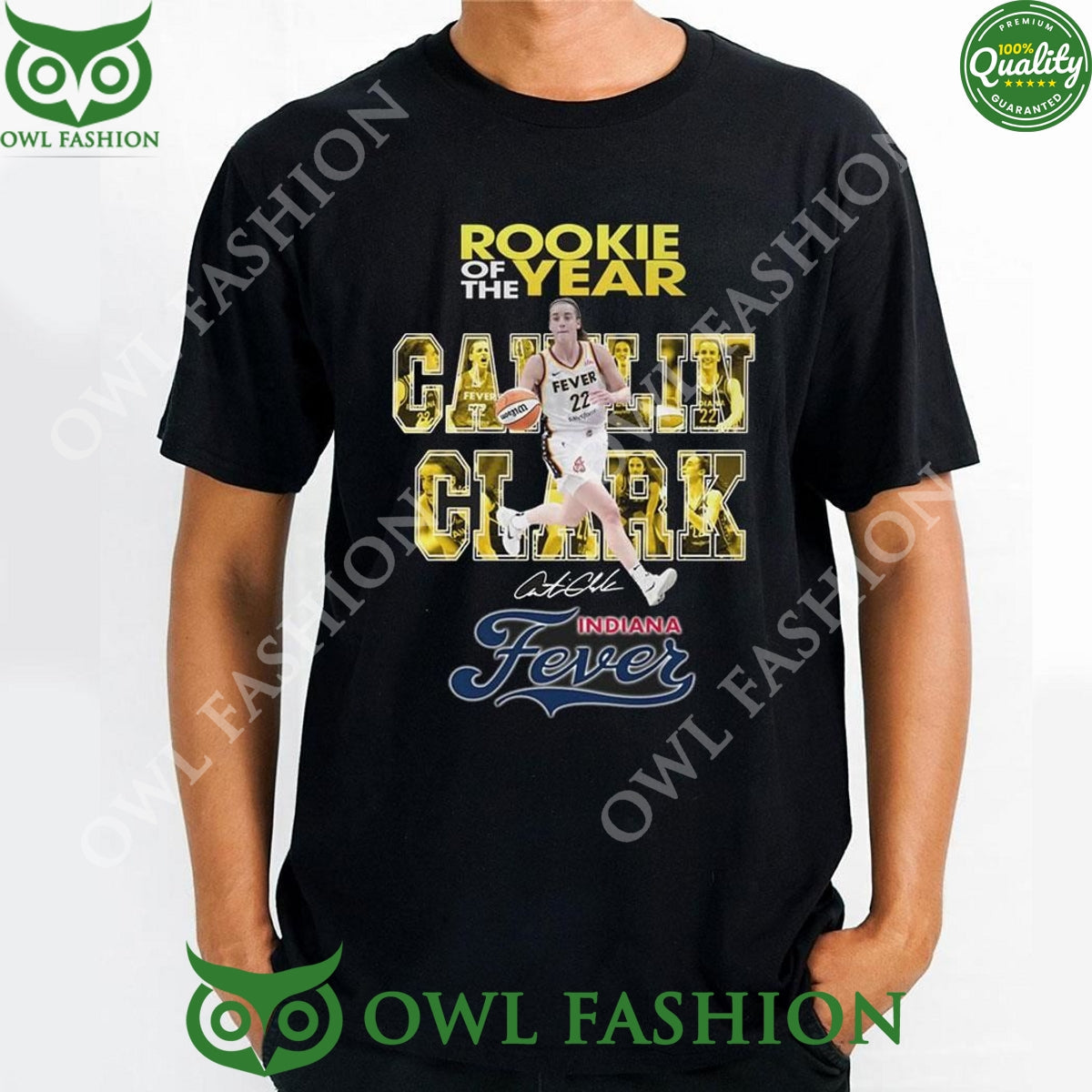 Rookie Of The Years Caitlin Clark Indiana Fever 2024 - Adult & Kids T-Shirts, Sweatshirts & Hoodies apparel design preview 1