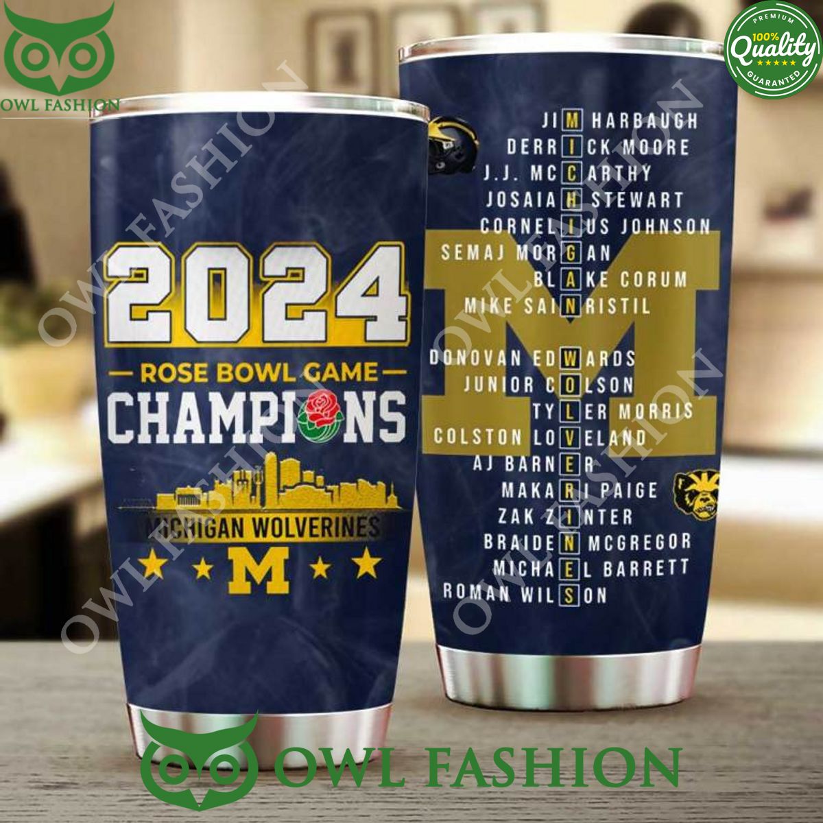 Rose Bowl Game 2024 Michigan Wolverines NCAA Tumbler - Adult & Kids T-Shirts, Sweatshirts & Hoodies apparel design preview 1