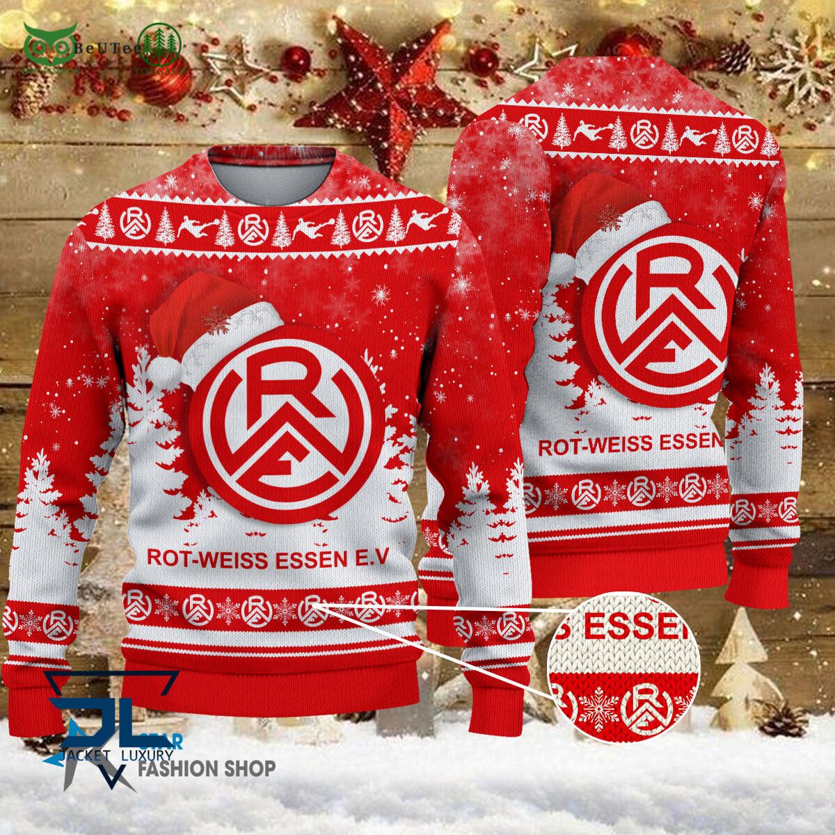 Rot-Weiss Essen e.V Bundesliga Champions Ugly Sweater - Adult & Kids T-Shirts, Sweatshirts & Hoodies apparel design preview 1