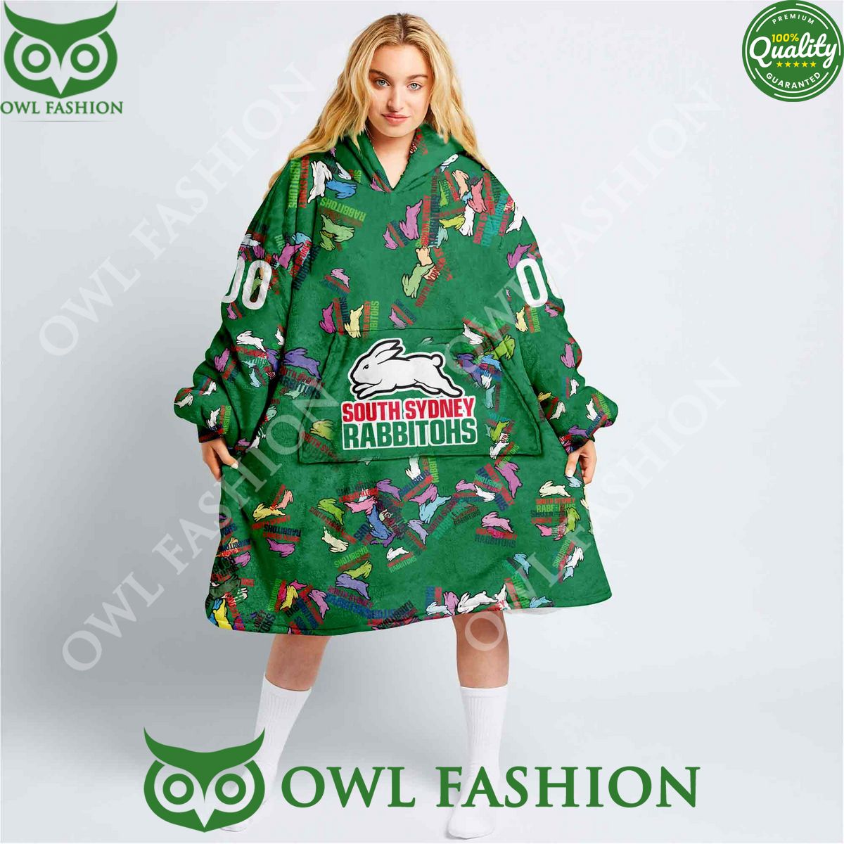 Rugby League South Sydney Rabbitohs Logos pattern NRL - Adult & Kids T-Shirts, Sweatshirts & Hoodies apparel design preview 1