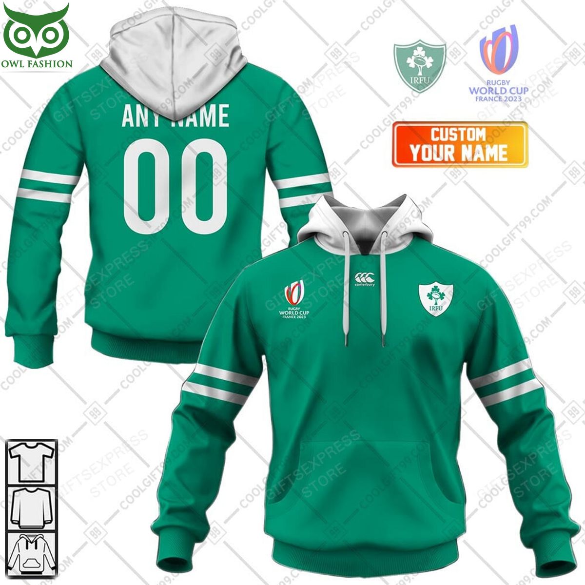 Rugby World Cup 2023 Ireland 3D - Adult & Kids T-Shirts, Sweatshirts & Hoodies apparel design preview 1